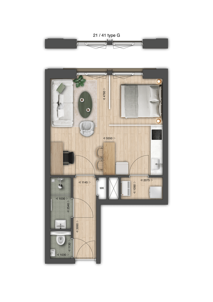 Photo 2 of Studio (Bouwnr. 21)