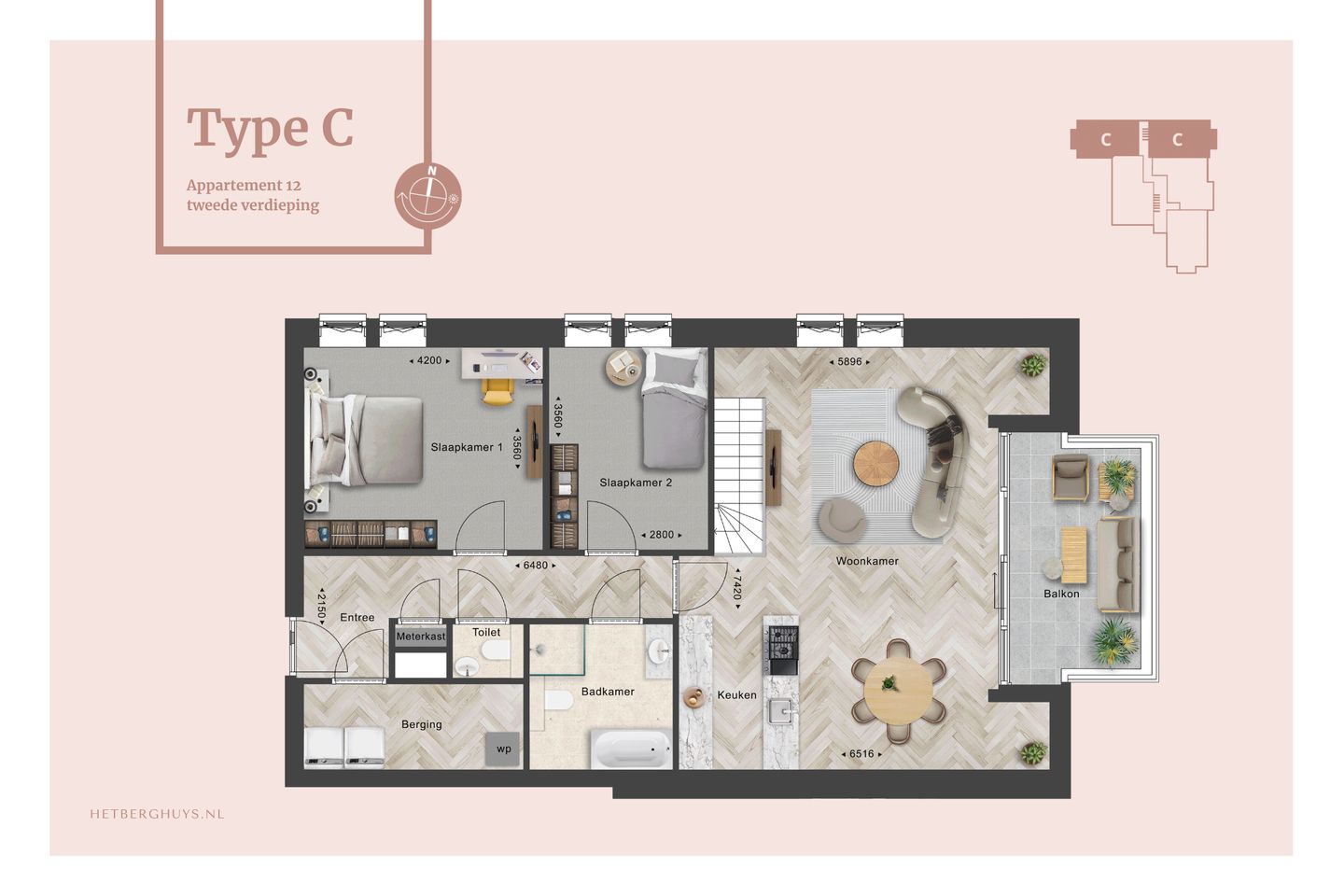 Foto 5 van Het Berghuys - appartement 12 (Bouwnr. 12)