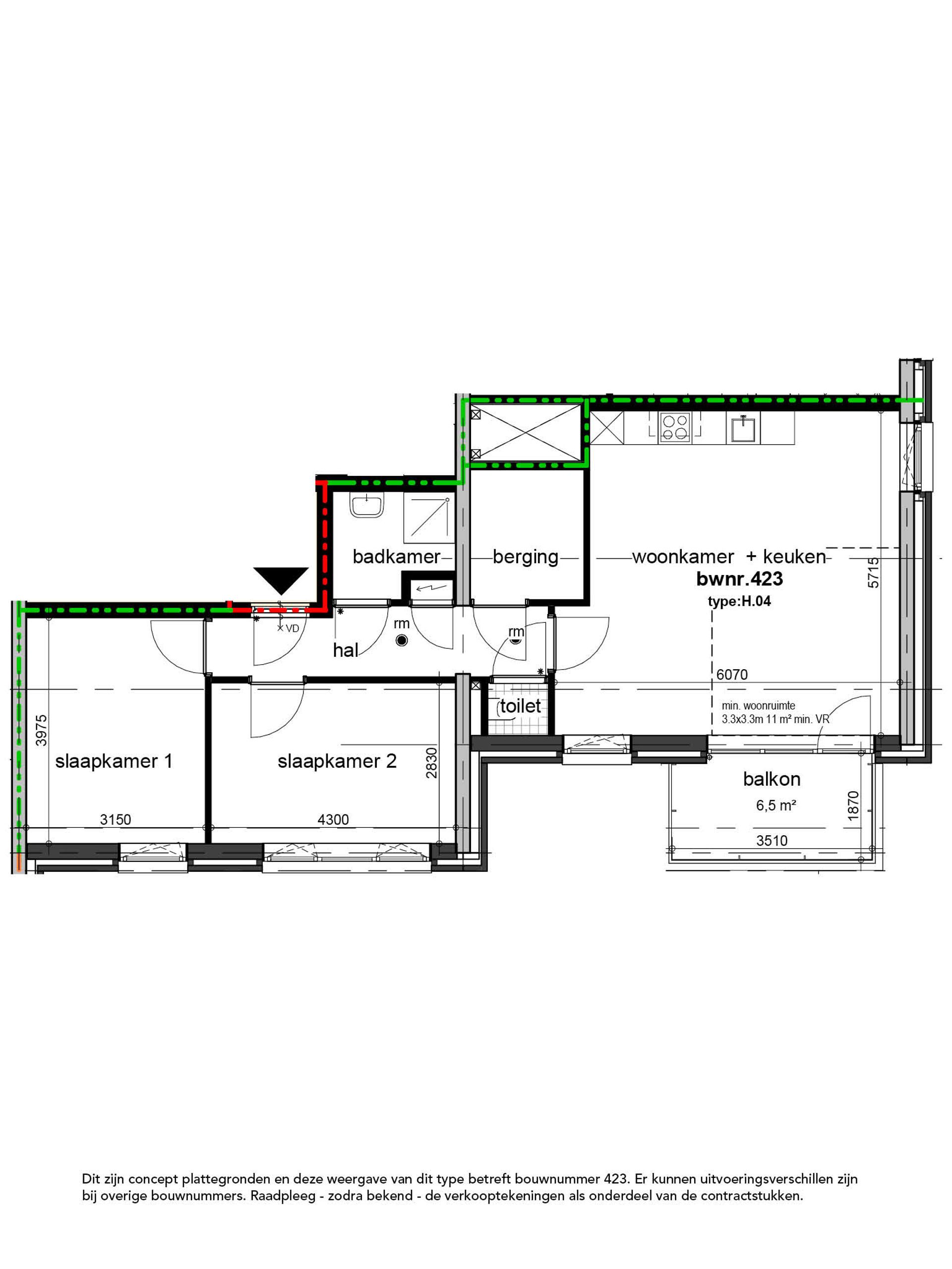 Foto 9 van Horizon 3-kamer appartement (Bouwnr. 437)