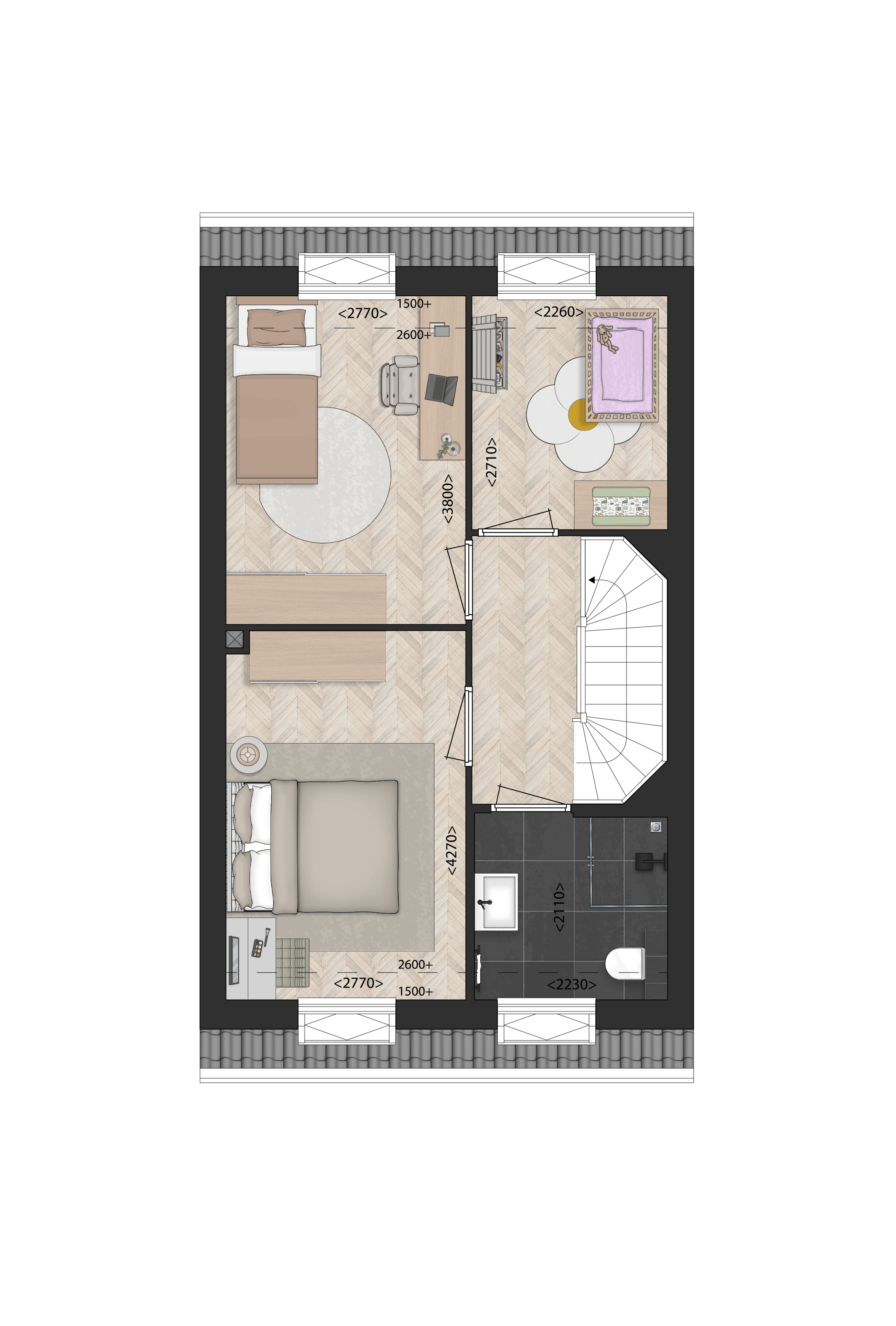 Foto 3 van Drie-onder-een-kapwoning (Bouwnr. 13)