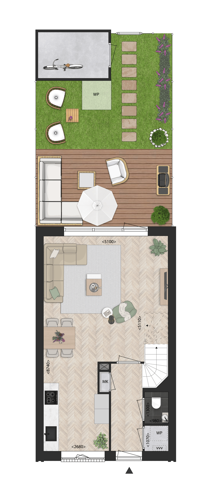 Foto 3 van Drie-onder-een-kapwoning (Bouwnr. 12)