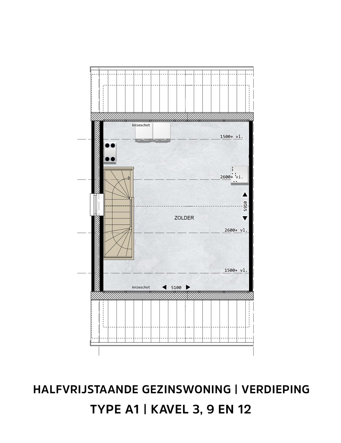 Foto 10 van Halfvrijstaande gezinswoningen Type A1 (Bouwnr. 9)