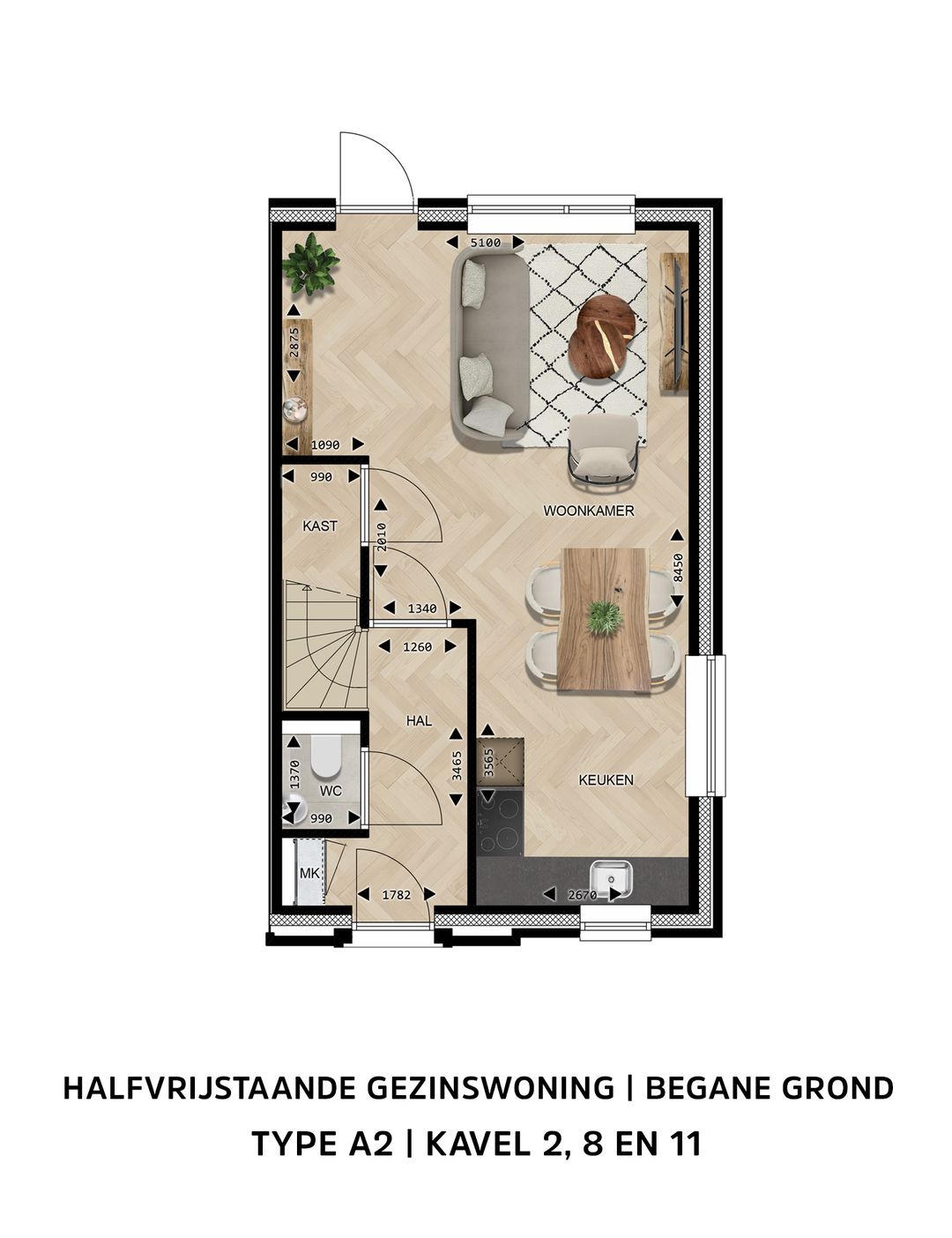 Photo 7 of Halfvrijstaande gezinswoningen Type A2 (Bouwnr. 2)