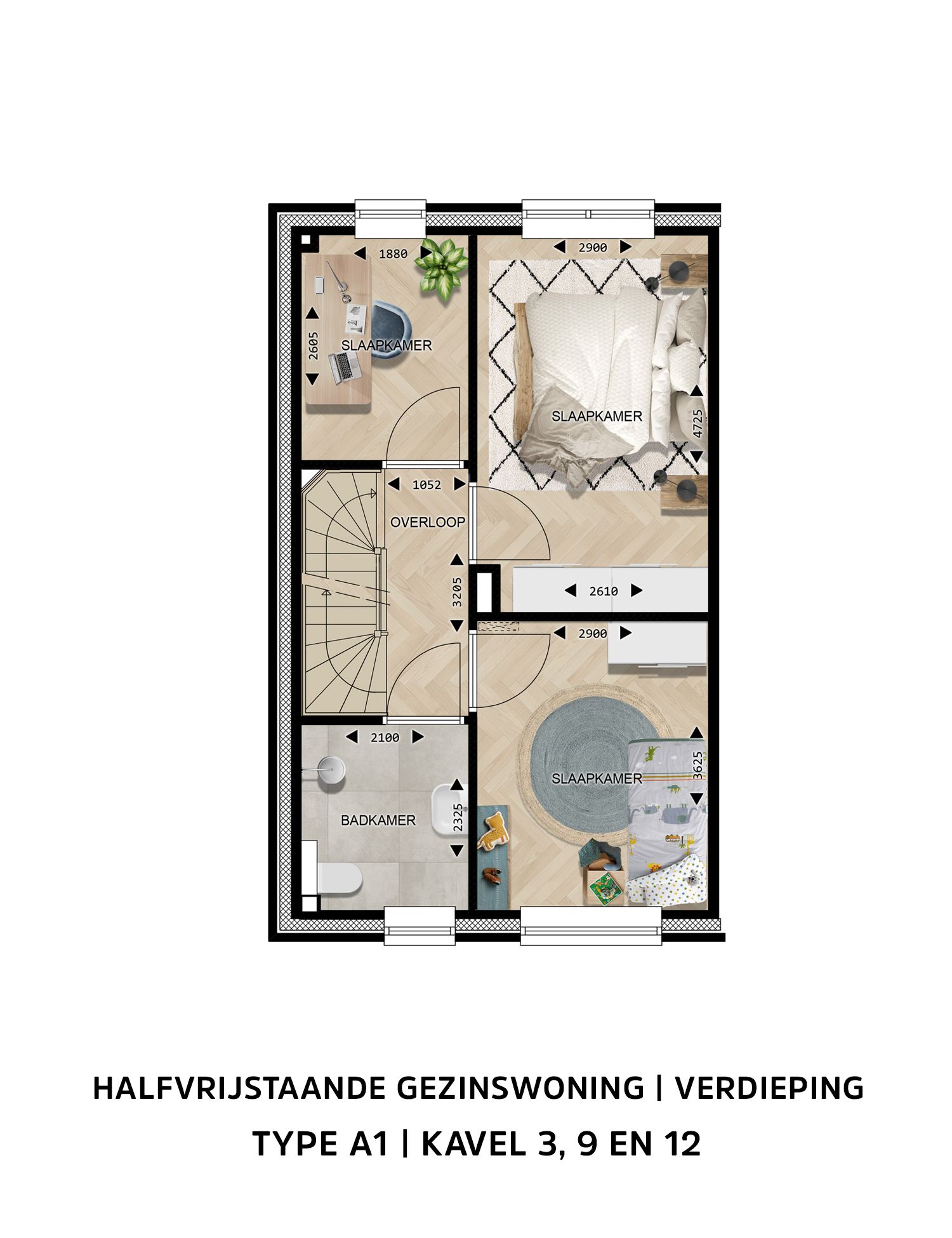 Foto 9 van Halfvrijstaande gezinswoningen Type A1 (Bouwnr. 9)