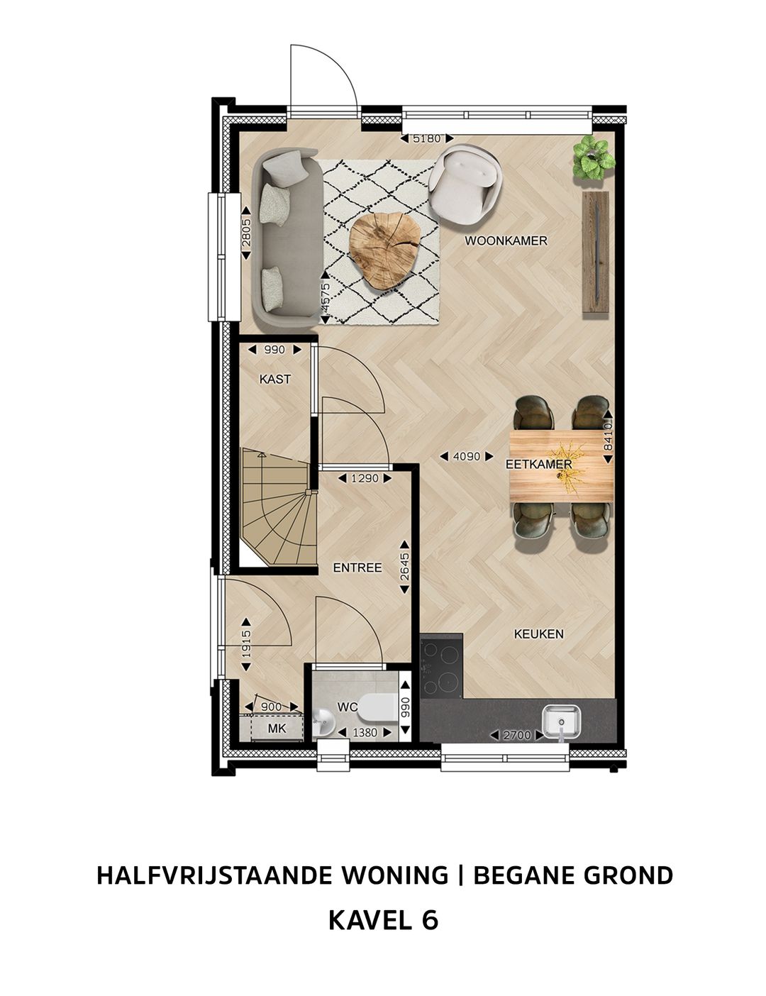 Foto 8 van Halfvrijstaande woningen (Bouwnr. 6)