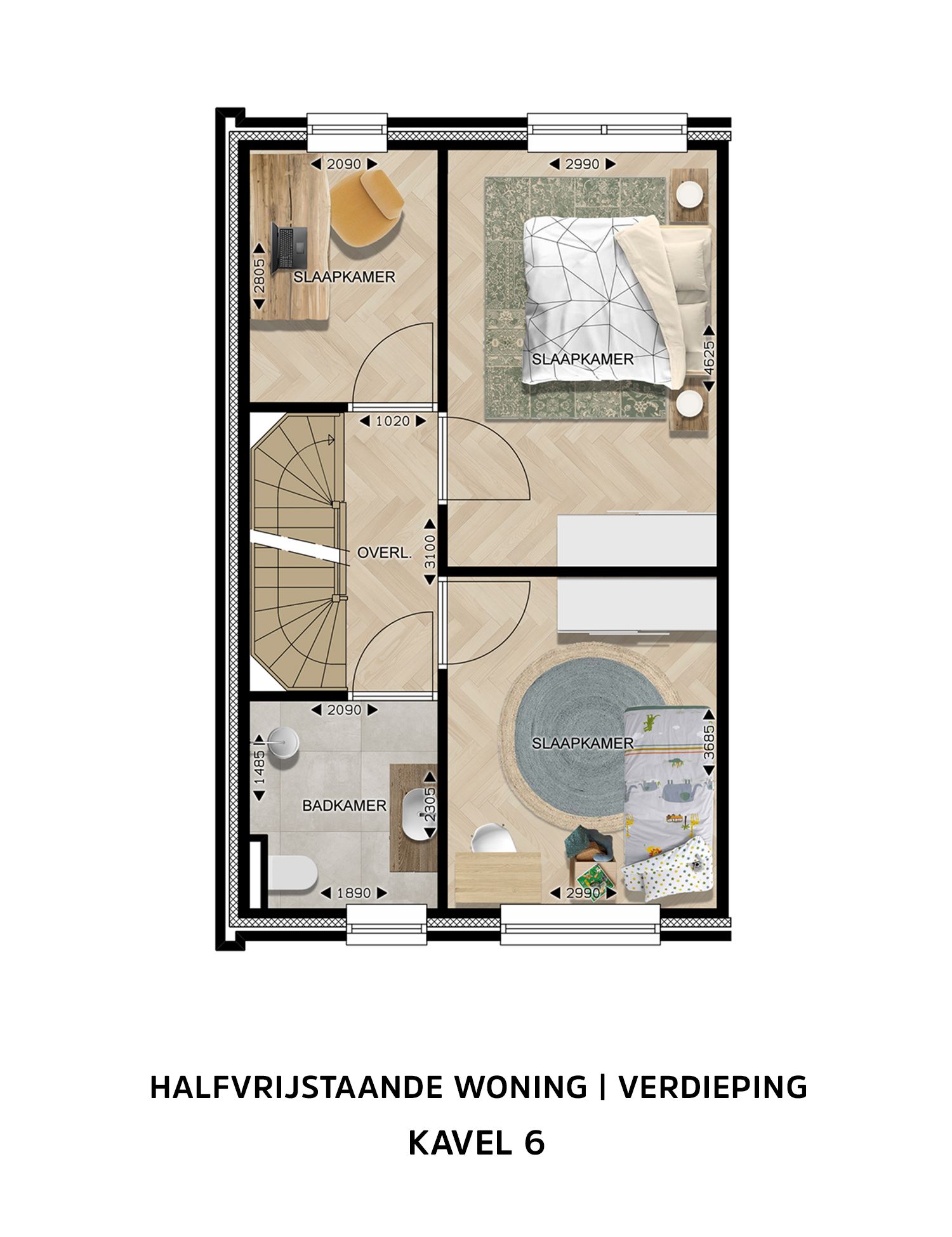 Foto 9 van Halfvrijstaande woningen (Bouwnr. 6)