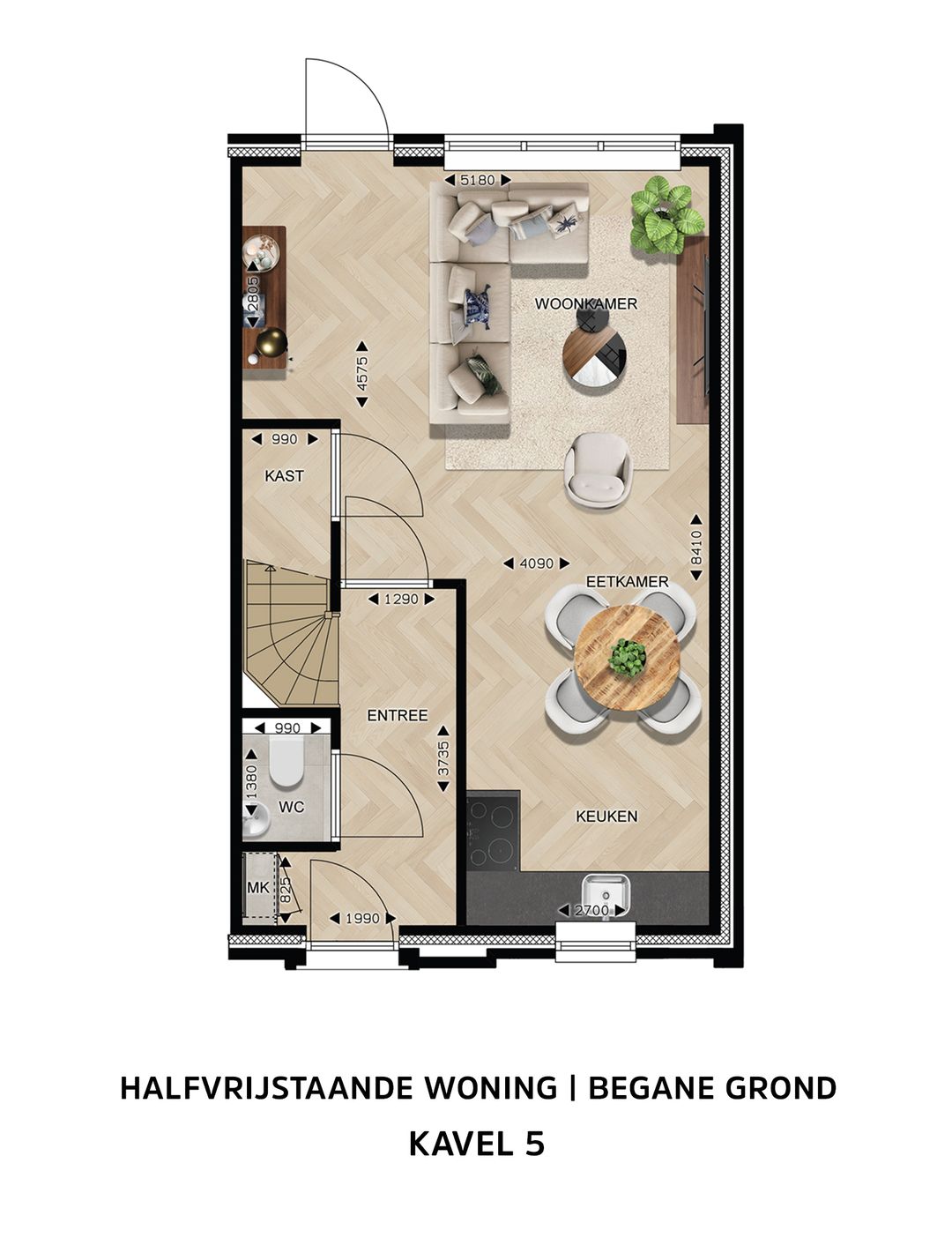 Foto 8 van Halfvrijstaande woningen (Bouwnr. 5)