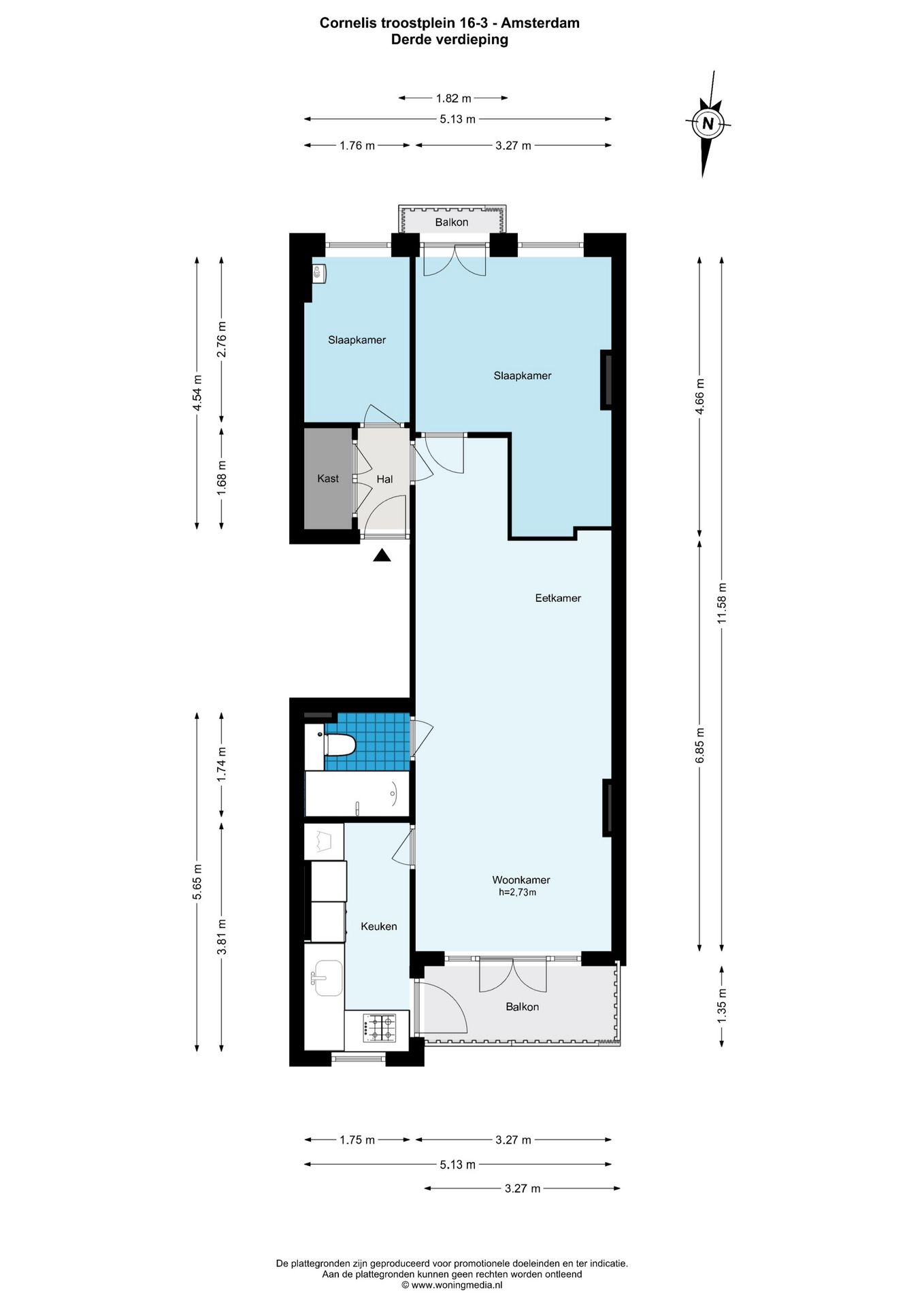 Foto 24 van Cornelis Troostplein 16-3