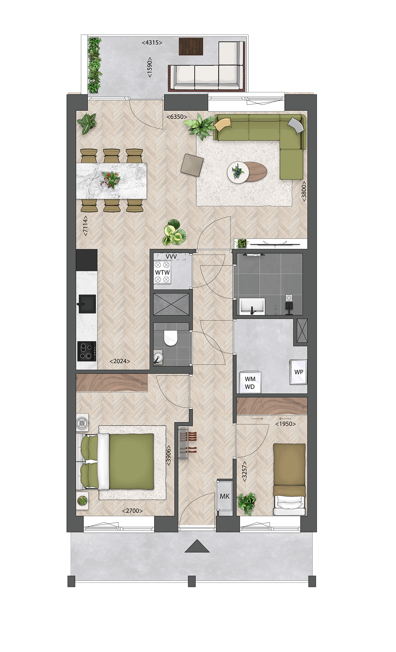 Photo 6 of 3-kamerappartement (Bouwnr. E.03.04)