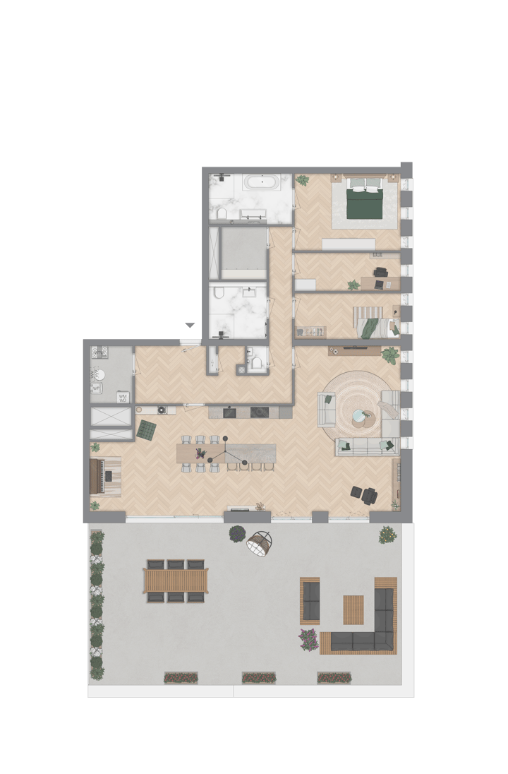 Foto 2 van Pauwentuin Voorlei Penthouse (Bouwnr. 21)