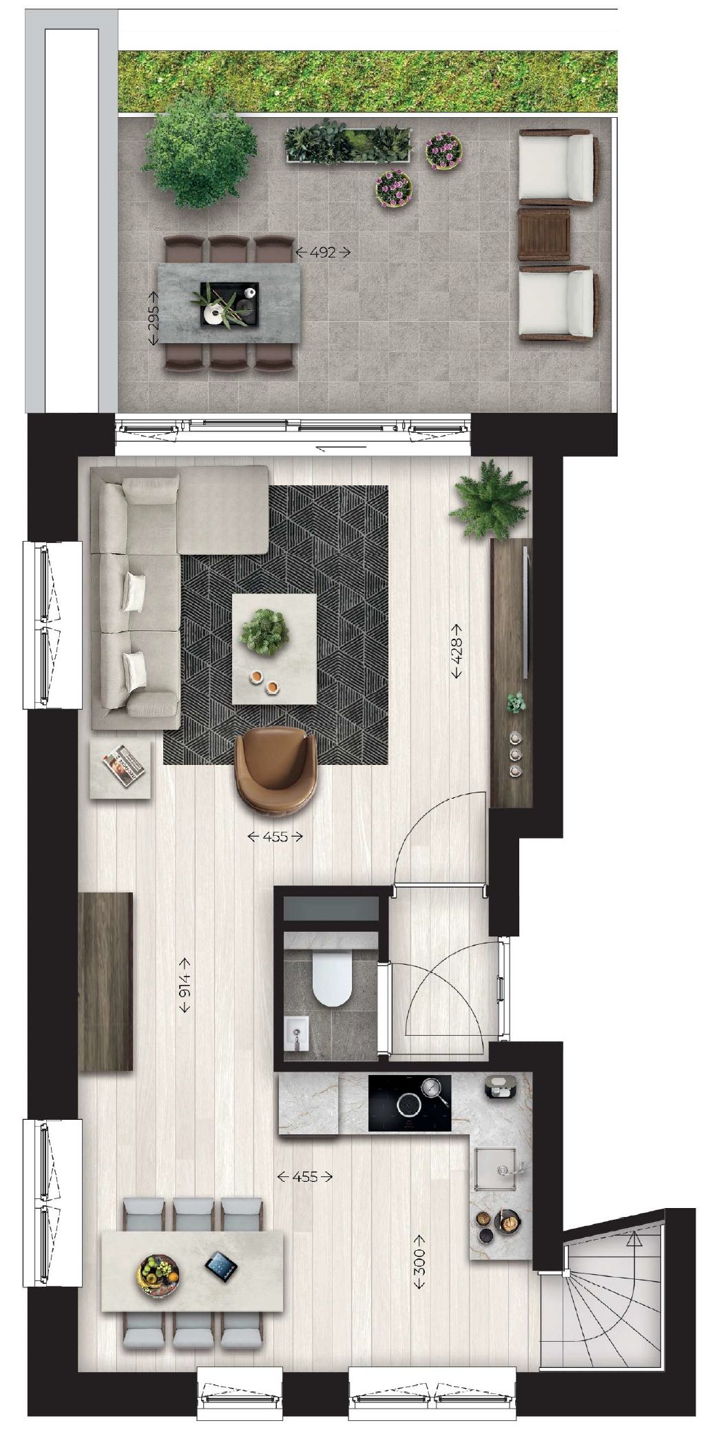 Foto 9 van Bovenwoning met dakterras (Bouwnr. 12)