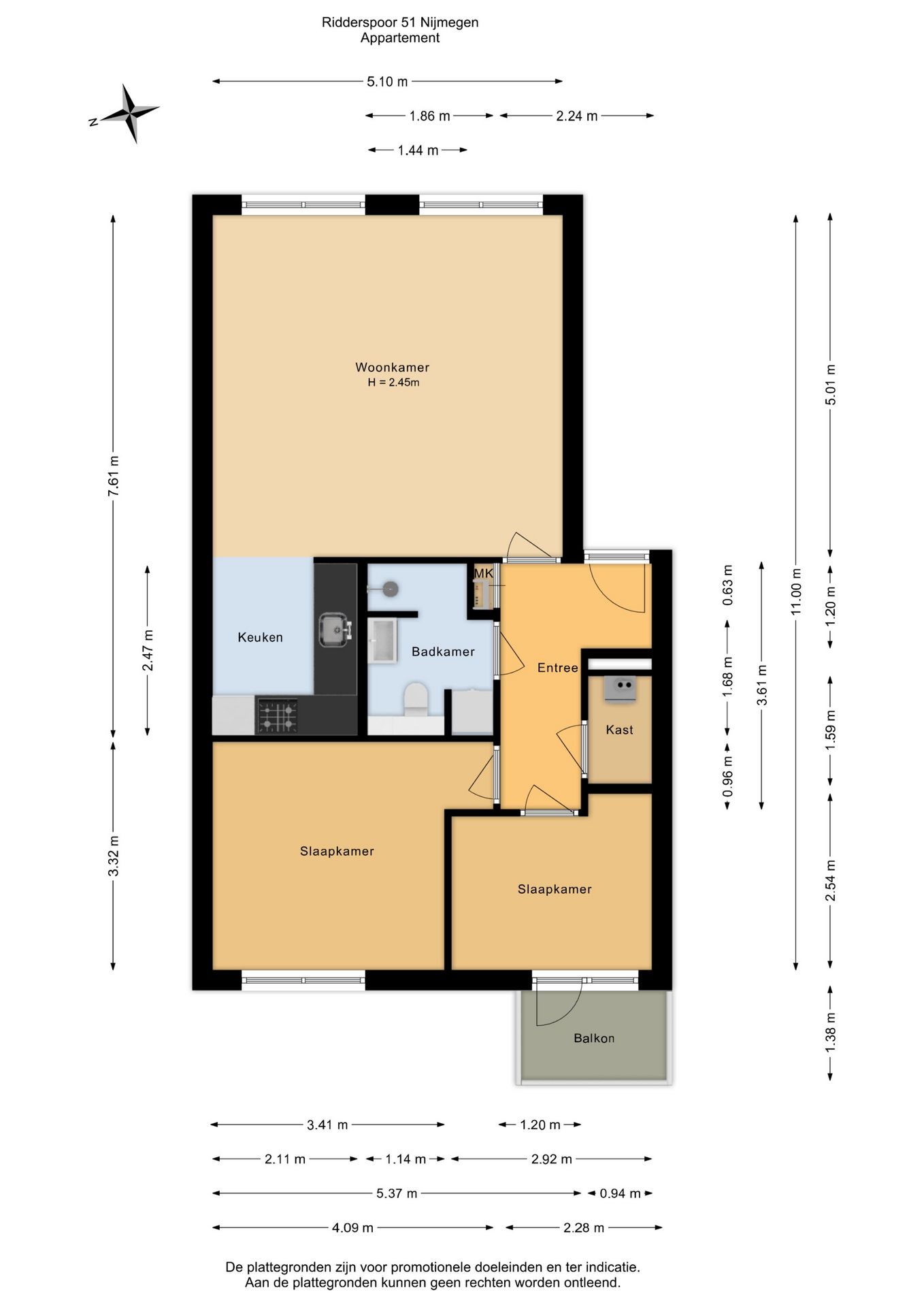 Well-Maintained Corner Apartment with West-Facing Balcony Near Nijmegen City Center — 40