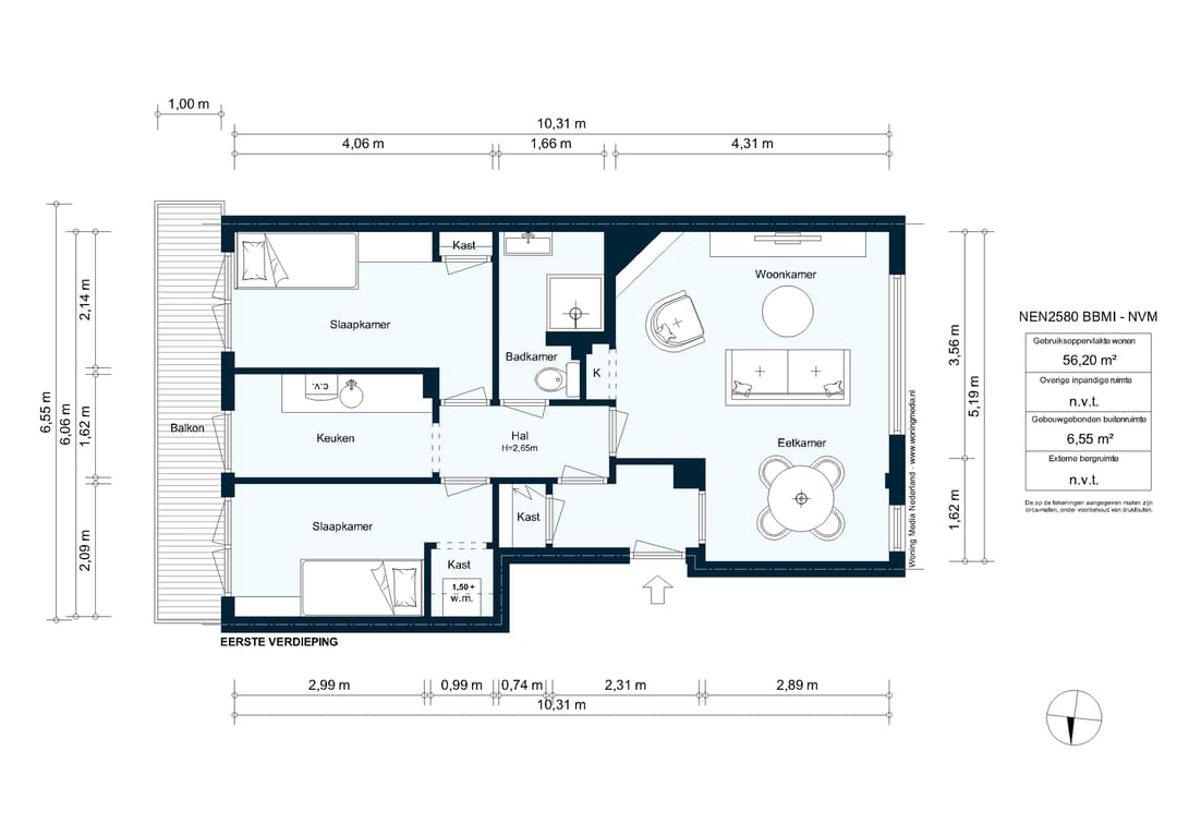 Spacious Two-Bedroom Apartment with Full-Width Balcony in De Baarsjes — 26