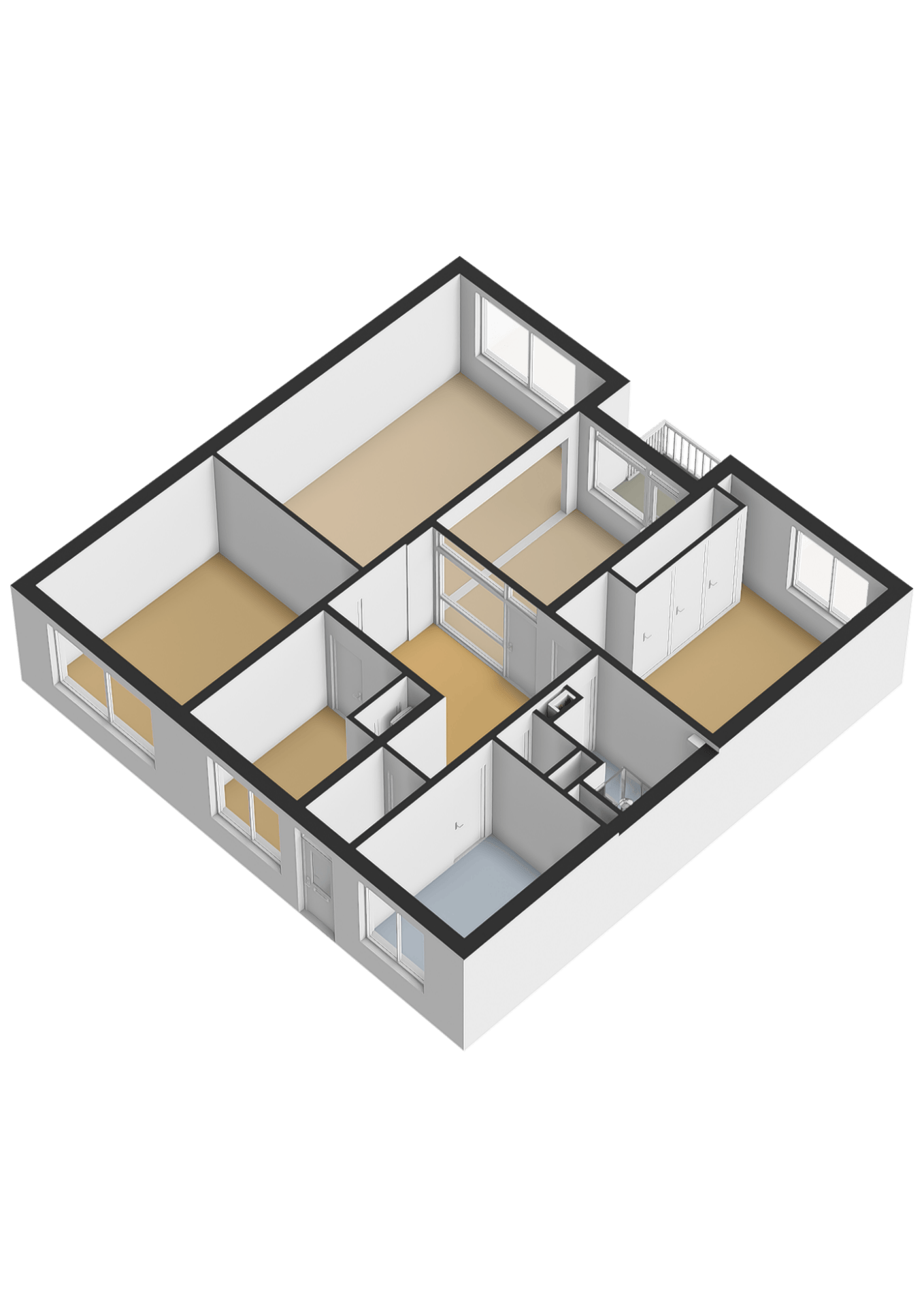 Spacious Three-Bedroom Apartment with South-Facing Balcony and Elevator in Green Setting — 27