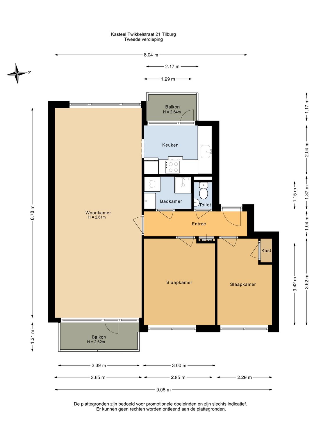 Move-In Ready 3-Room Apartment with Two Balconies in Green De Reit Neighborhood — 23