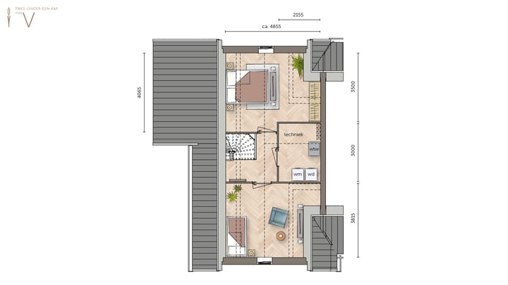 Foto 4 van Twee-onder-een-kapwoning type 2 (Bouwnr. 47)