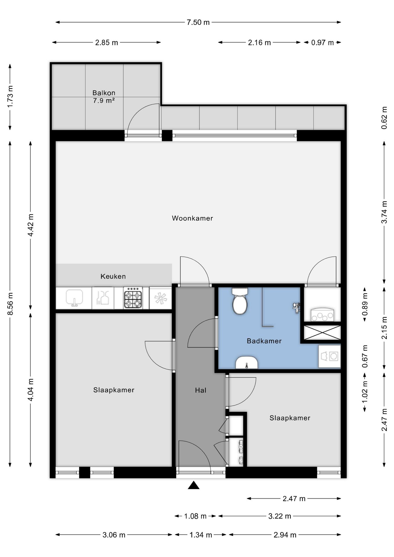 Move-In Ready Three-Room Apartment with Energy Label A and Private Parking — 45