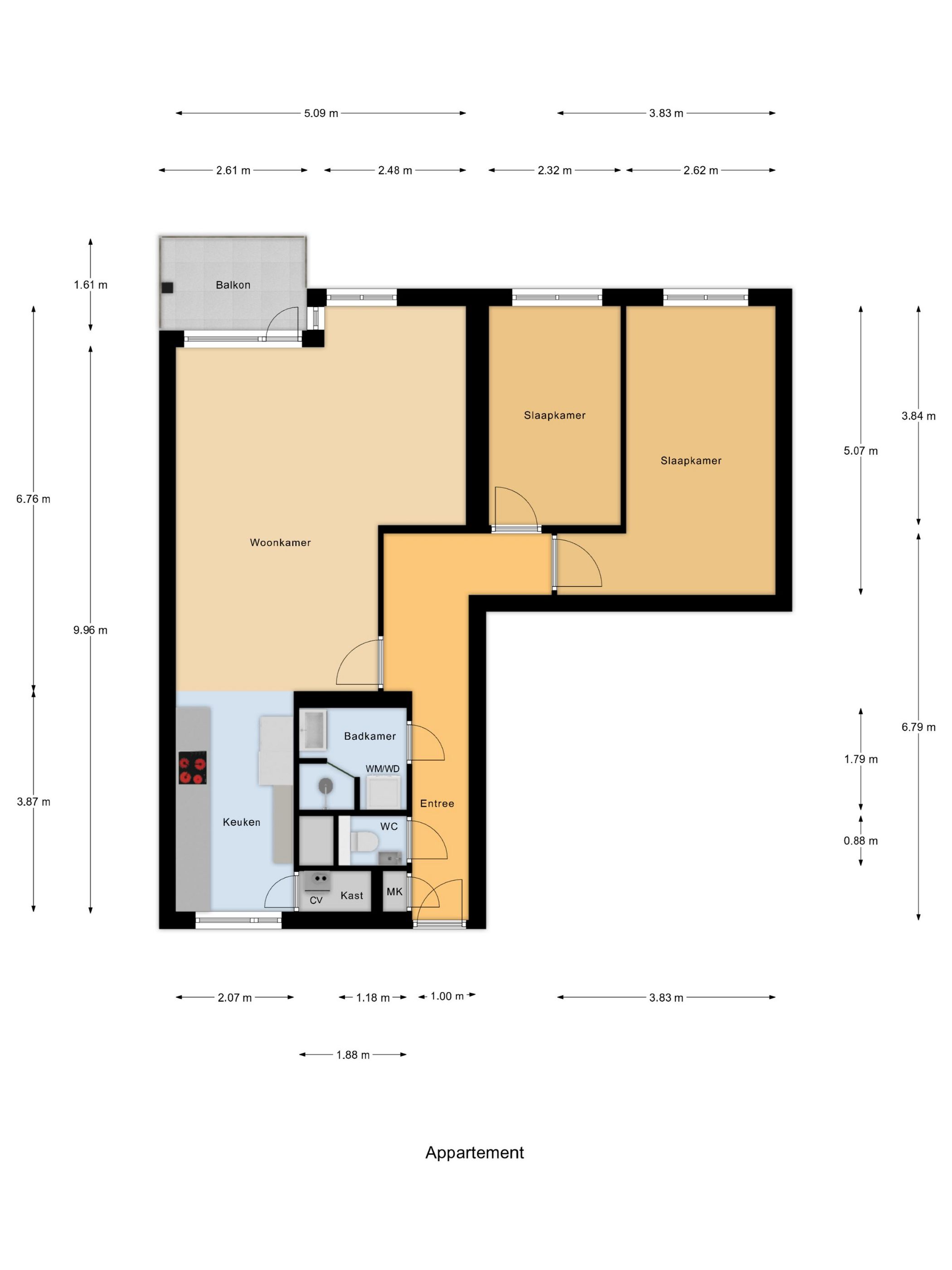 Well-maintained corner apartment with south-facing balcony in central Vught — 21