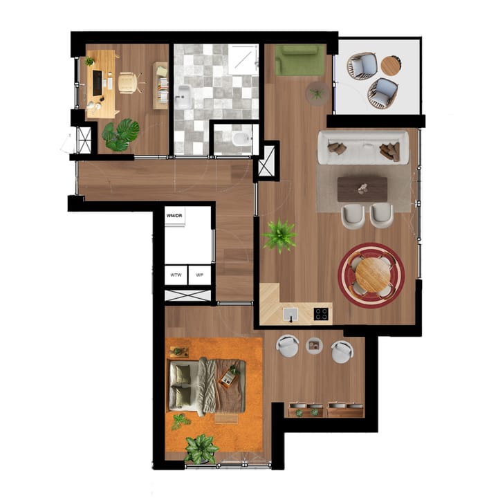 Foto 2 van Appartementen 3e verdieping (79 m²) (Bouwnr. 029)