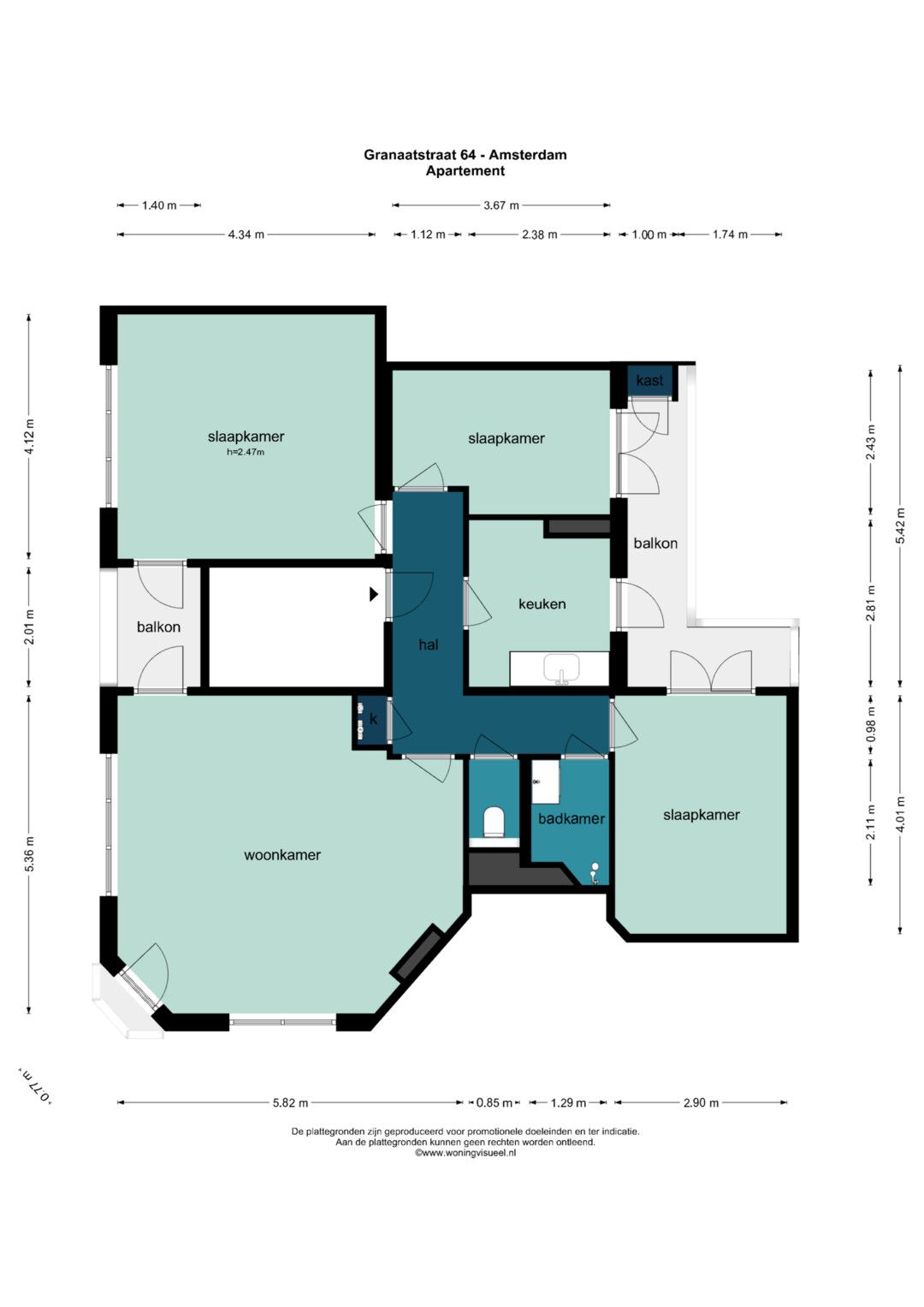 Spacious 3-Bedroom Apartment with Multiple Balconies in De Pijp — 27