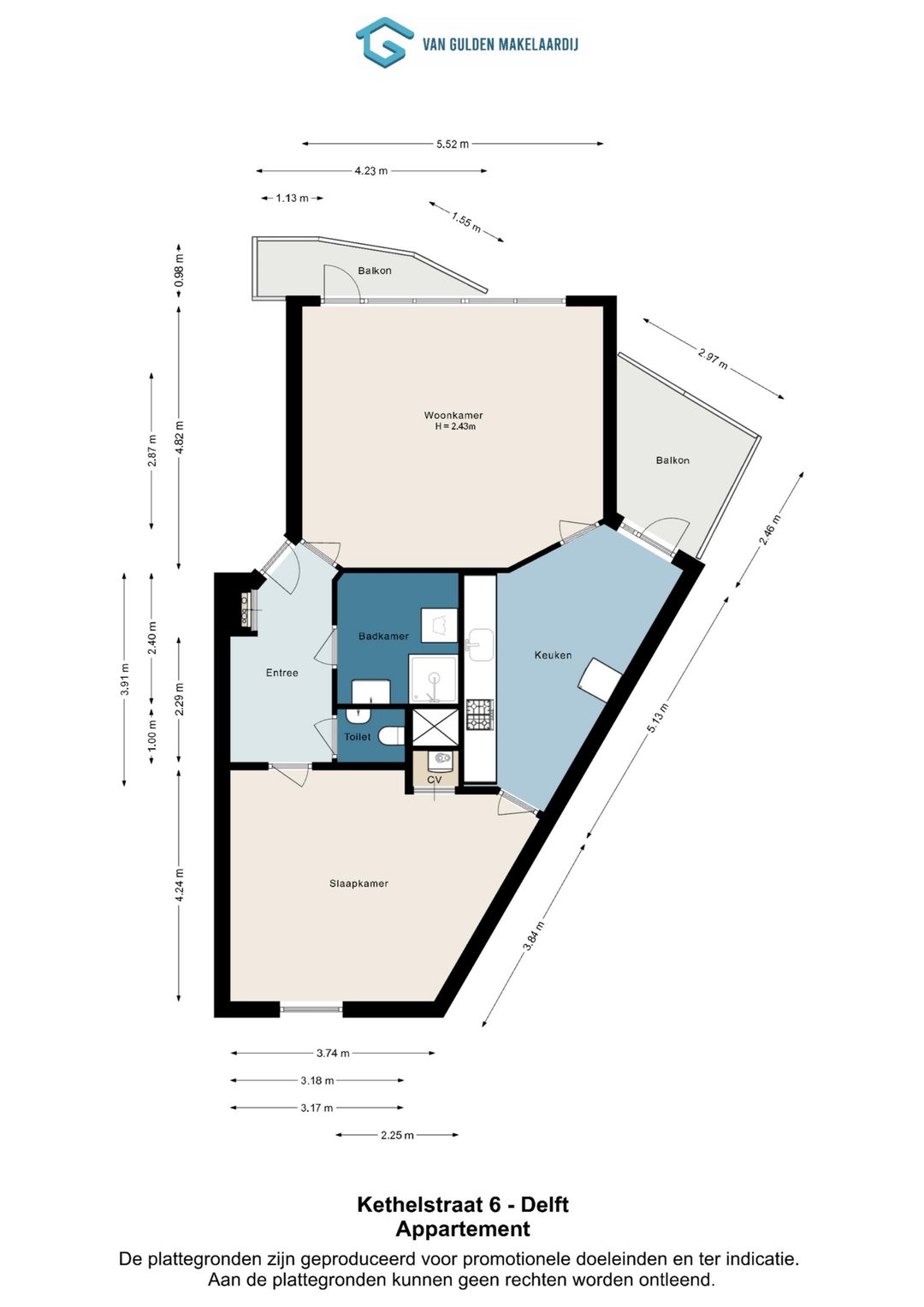 Spacious Apartment with Harbor Views in Delft Center — 32