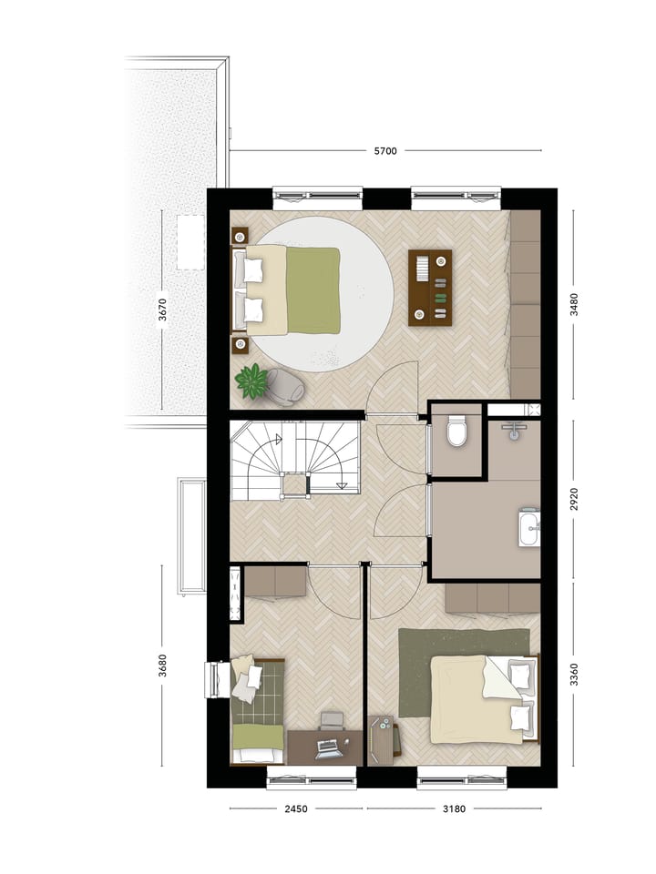 Foto 3 van 2-onder-1-kapwoning (Bouwnr. T41)
