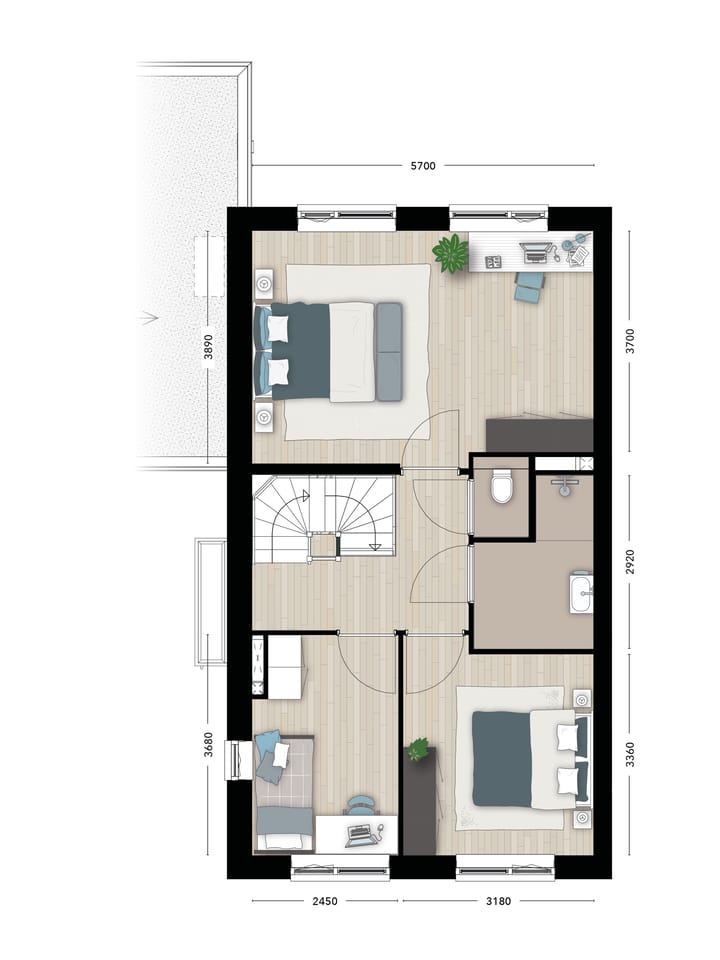 Foto 3 van 2-onder-1-kapwoning (Bouwnr. T24)