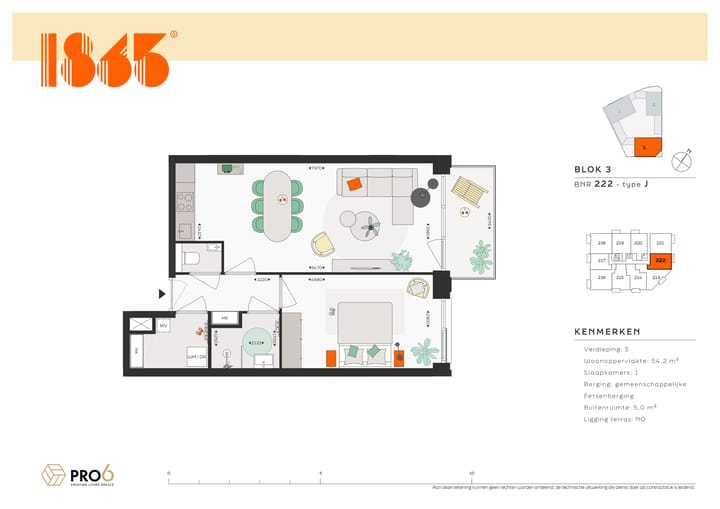 Foto 2 van 1865 - Blok 3 - 2-kamerappartement BNR (Bouwnr. 222)
