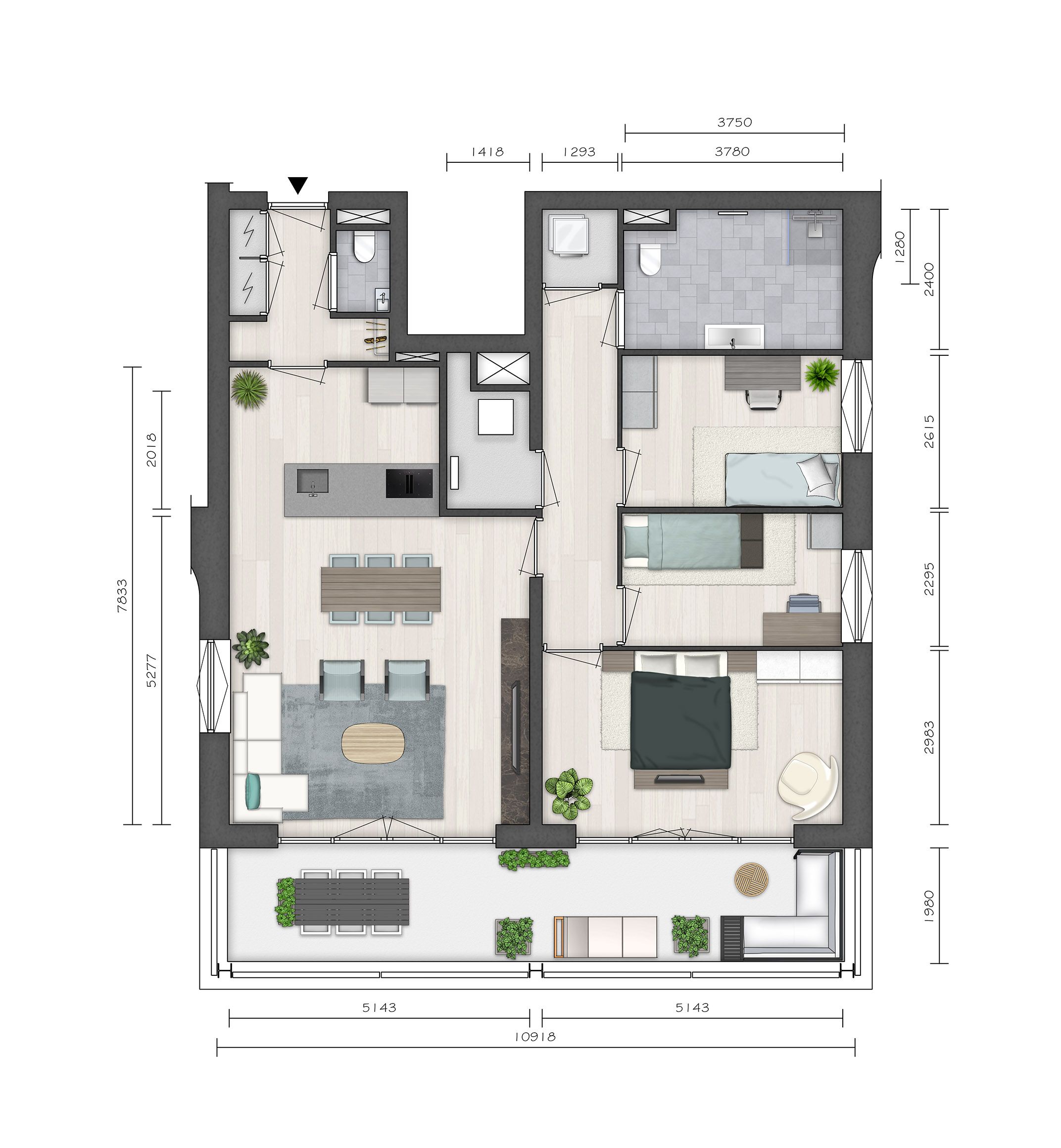 Foto 9 van Parkvilla 9 | 4 kamer appartement RIVU (Bouwnr. 31)