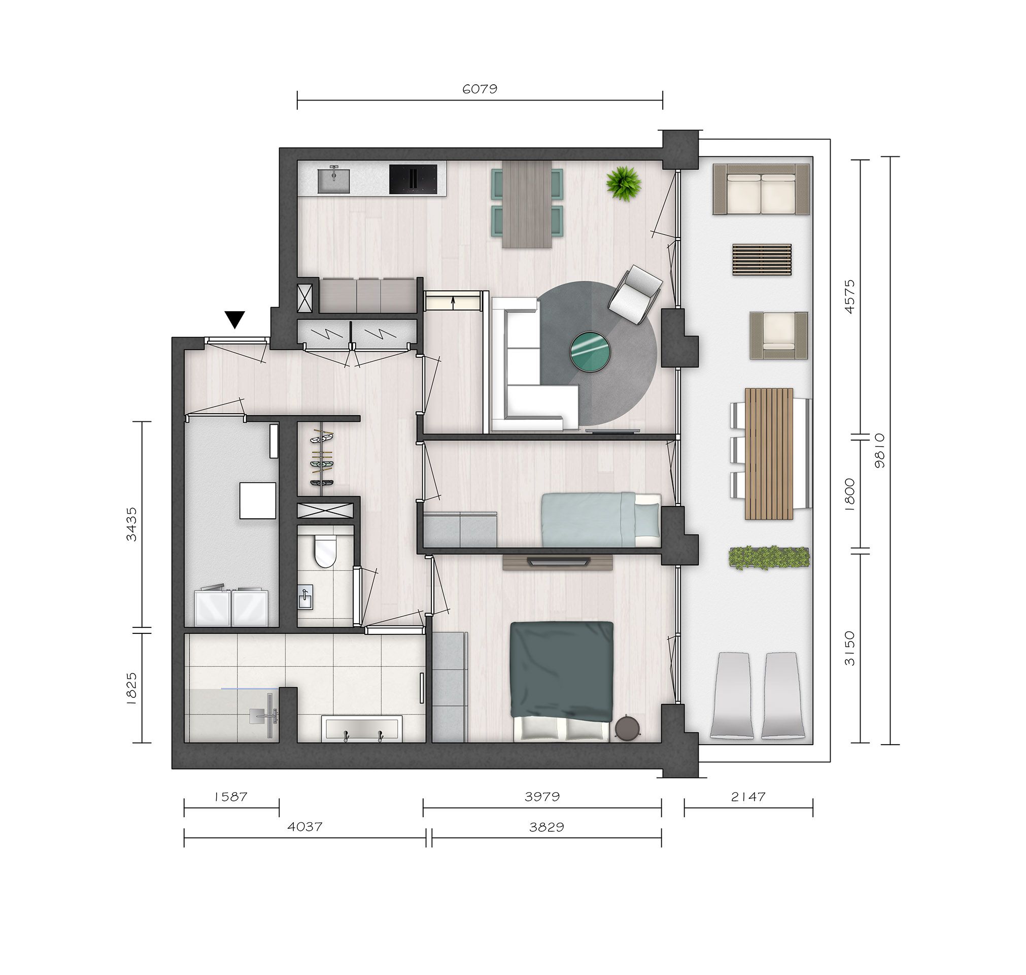 Foto 9 van Parkvilla 8 | 3 & 4 kamer appartement AURI (Bouwnr. 3)