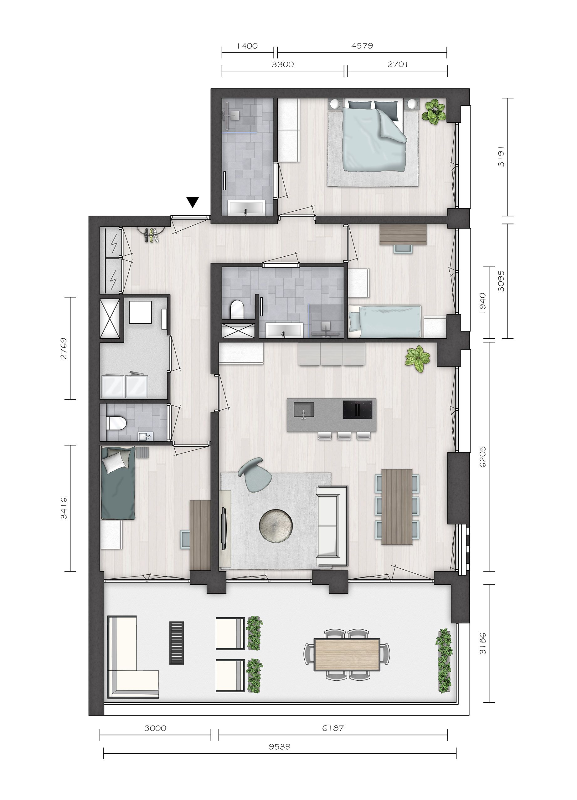 Foto 9 van Parkvilla 8 | 3 & 4 kamer appartement NORI (Bouwnr. 23)