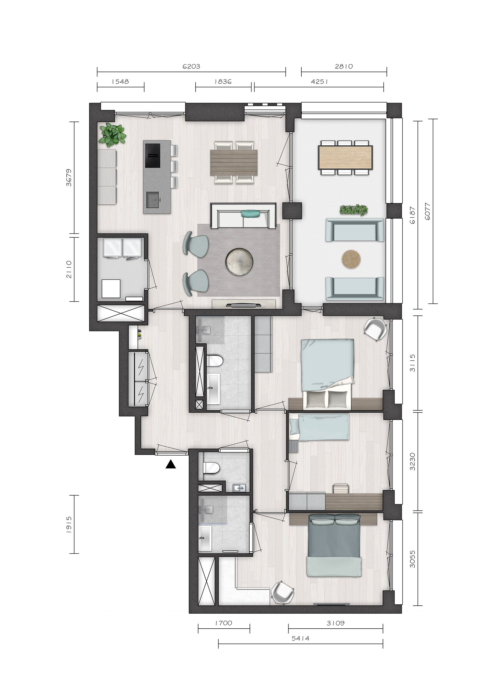 Foto 9 van Parkvilla 8 | 3 & 4 kamer appartement NORI (Bouwnr. 22)