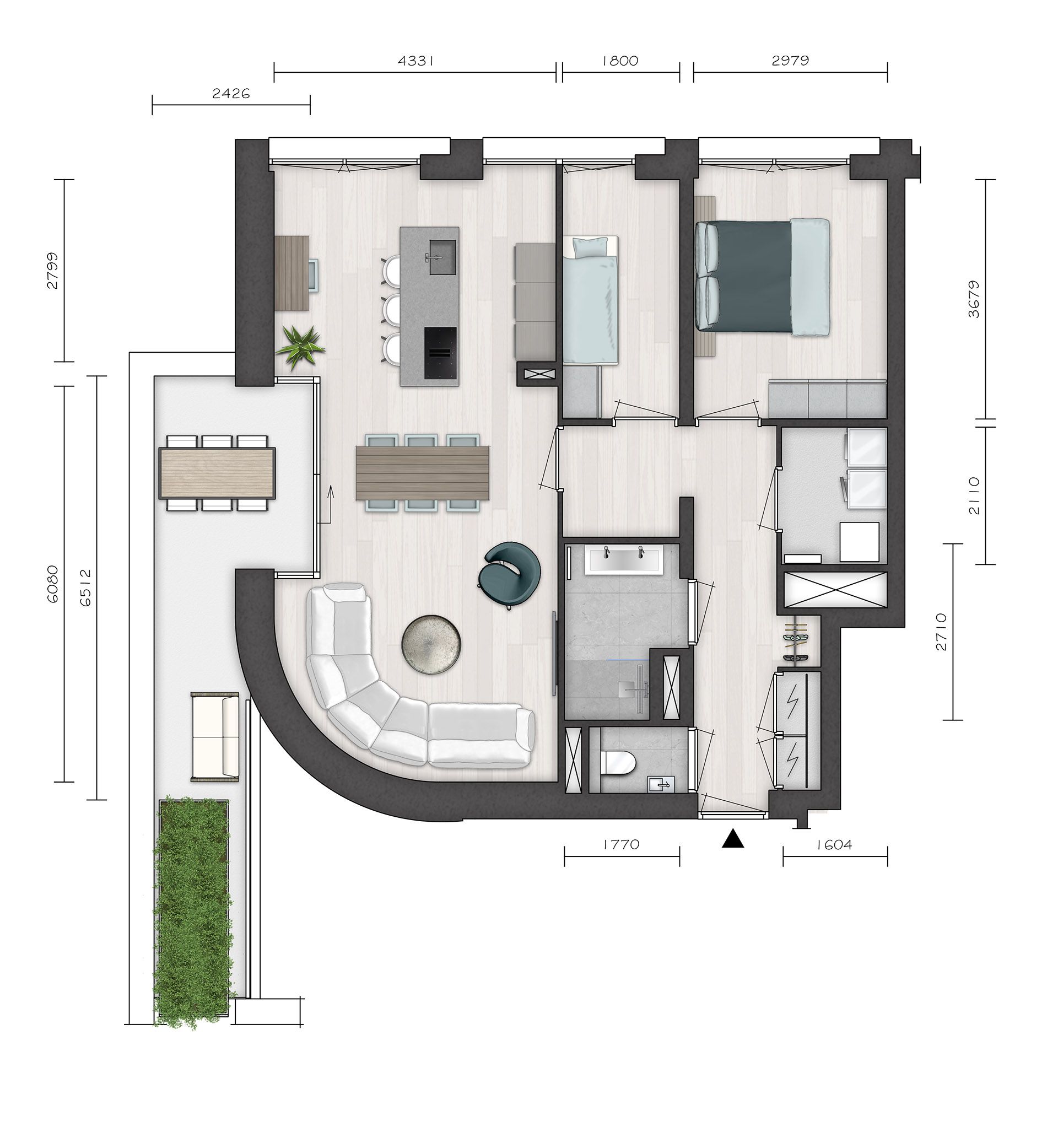 Foto 9 van Parkvilla 8 | 3 & 4 kamer appartement AURI (Bouwnr. 5)