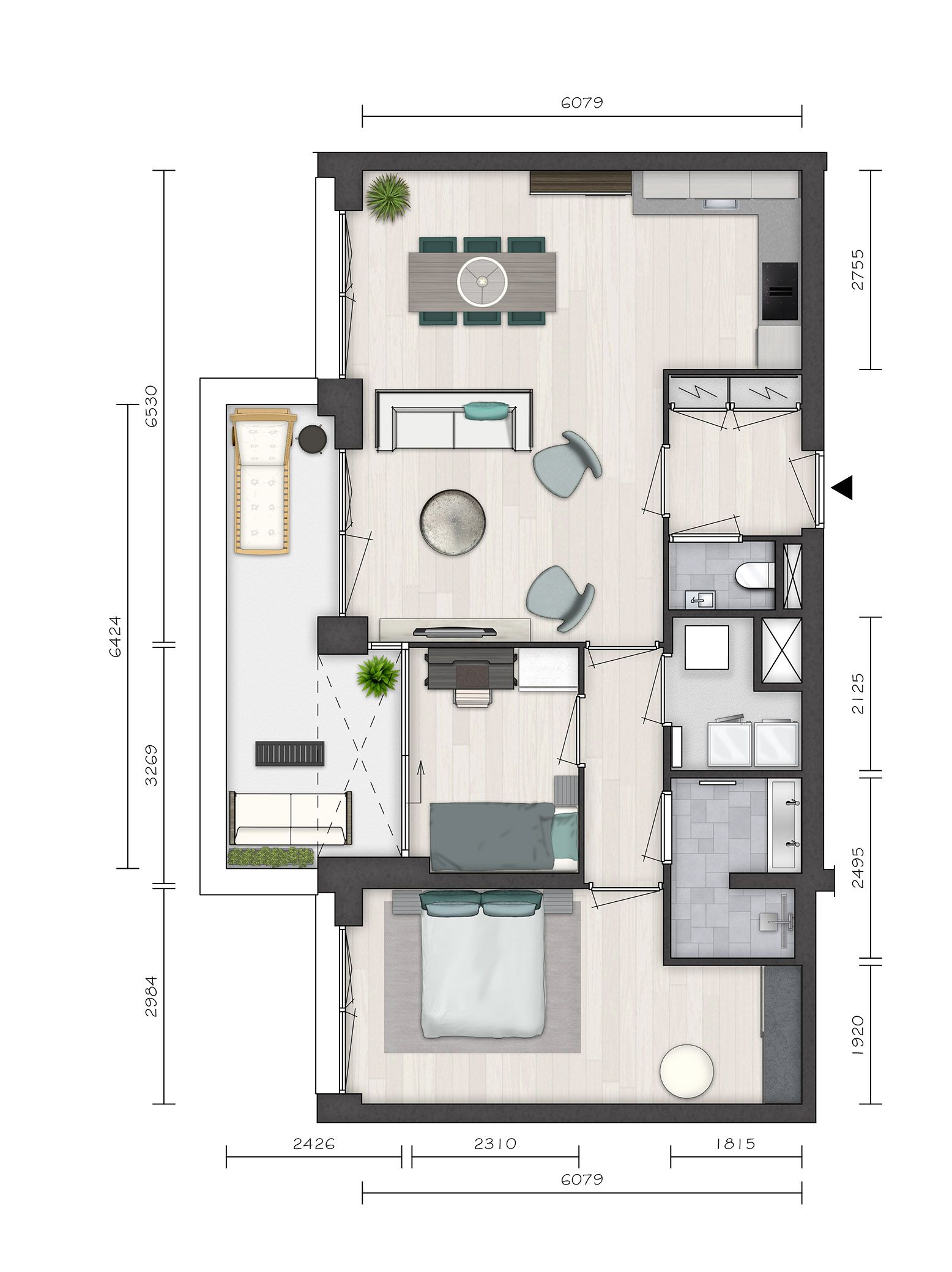 Foto 9 van Parkvilla 8 | 3 & 4 kamer appartement AURI (Bouwnr. 20)