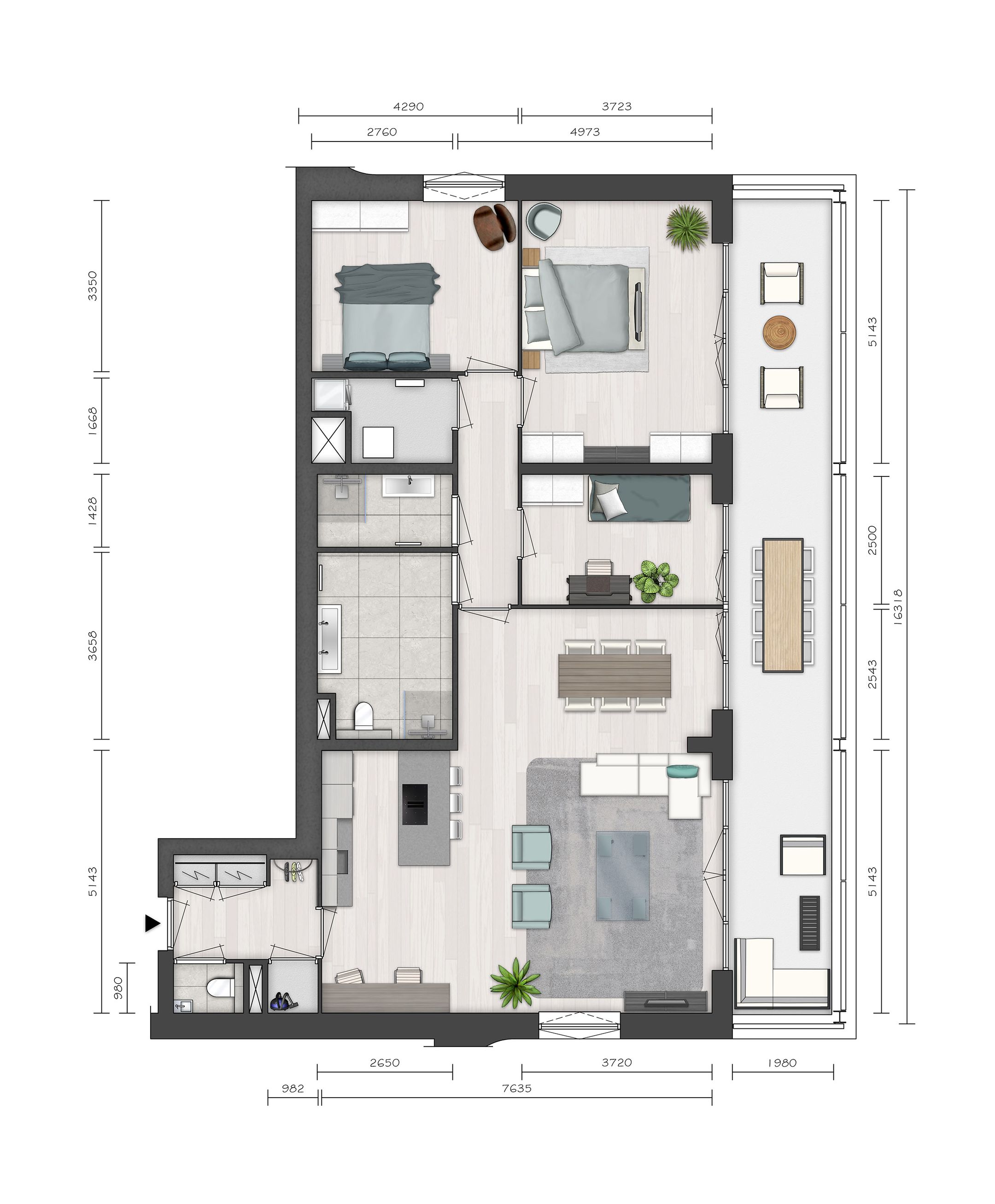 Foto 9 van Parkvilla 9 | 4 kamer appartement SELU (Bouwnr. 38)