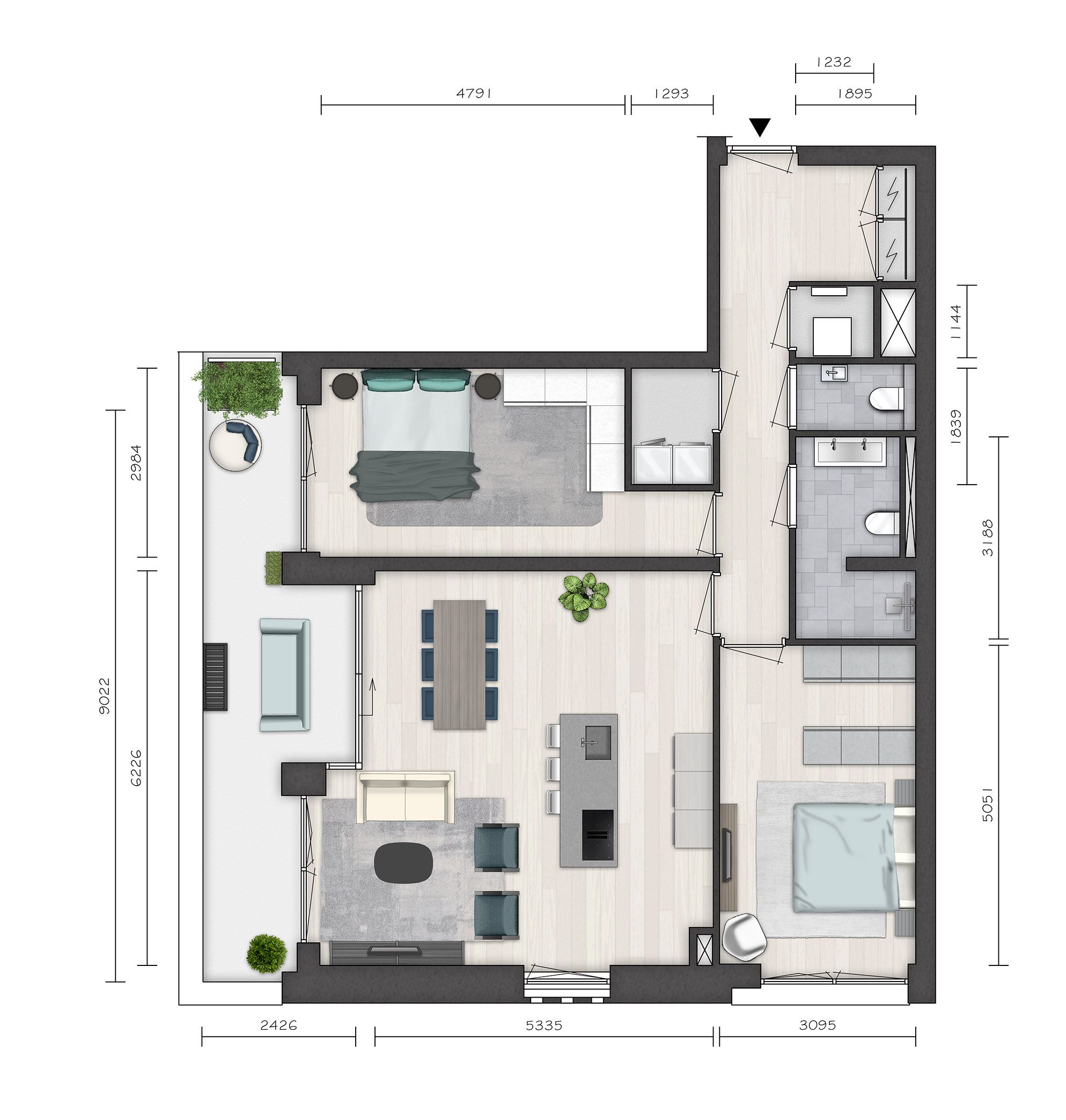 Foto 9 van Parkvilla 8 | 3 & 4 kamer appartement NORI (Bouwnr. 9)