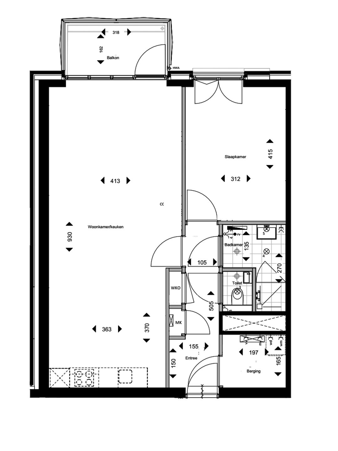Foto 16 van 2-kamer appartement type B1 #004 (Bouwnr. 4)