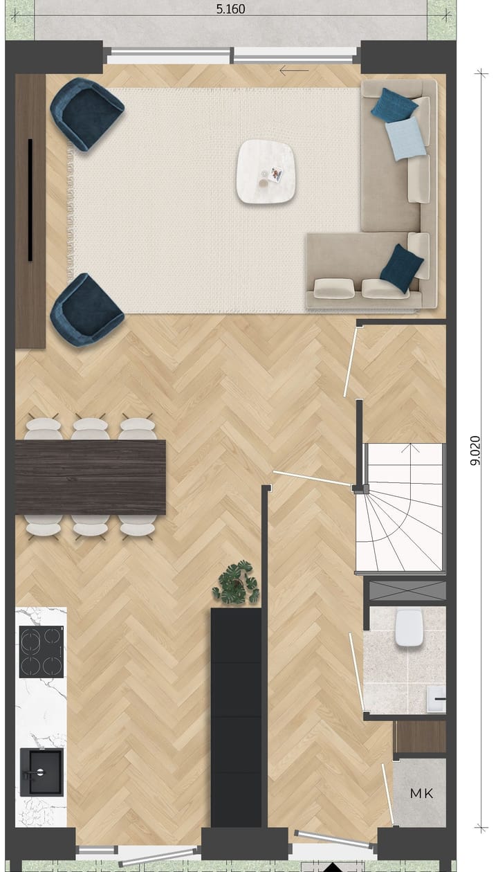 Foto 3 van Tussenwoning (Bouwnr. 60)