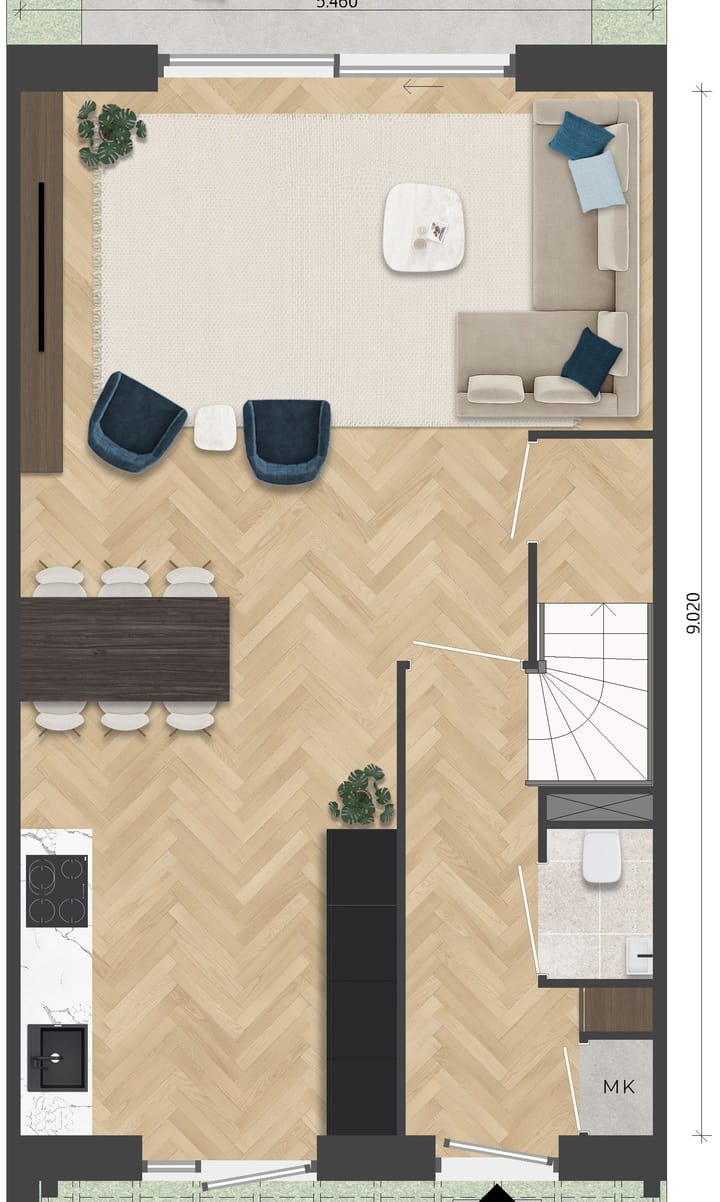 Foto 3 van Tussenwoning (Bouwnr. 44)