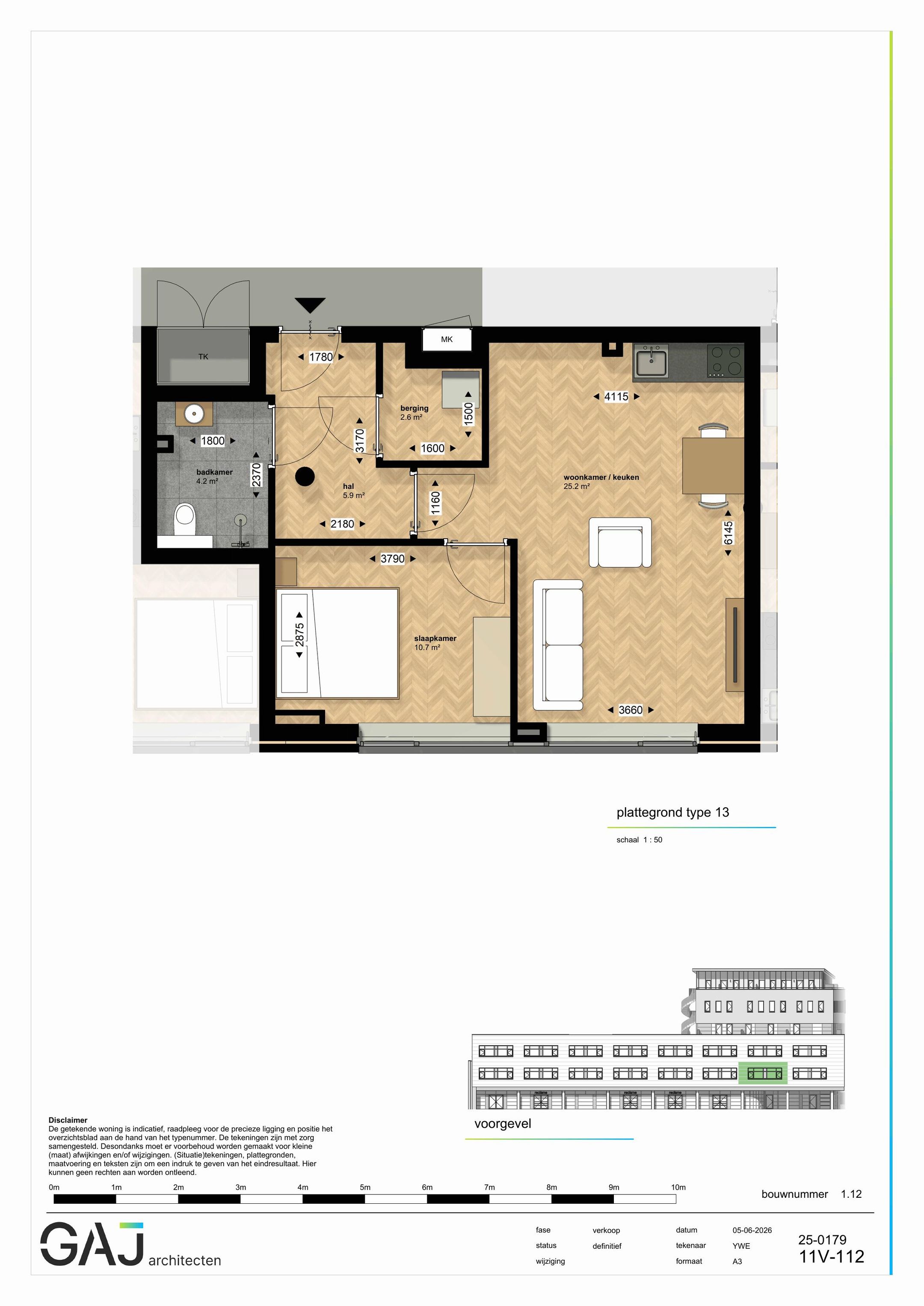 Twee kamer appartement (Bouwnr. 12) false