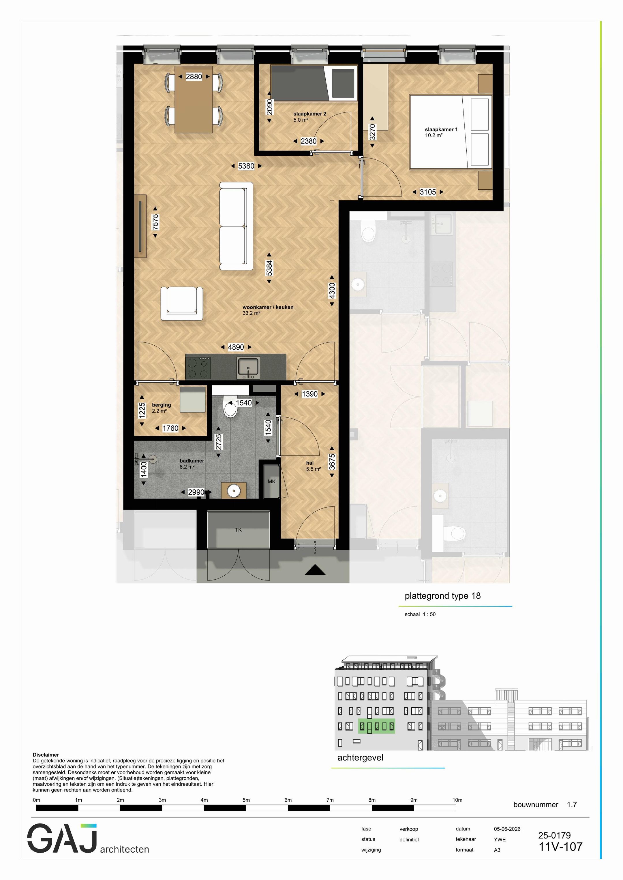 Drie kamer appartement (Bouwnr. 17)  false