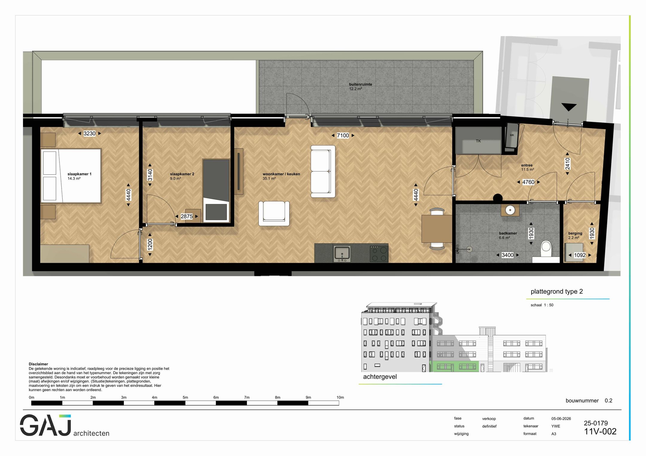 Drie kamer appartement (Bouwnr. 2)  false