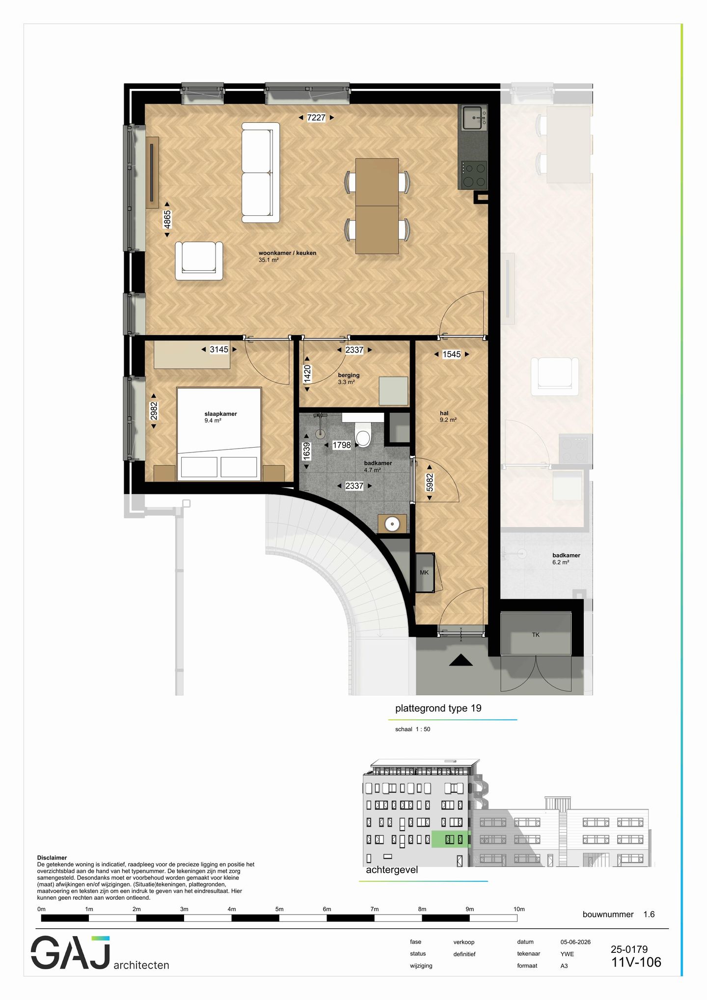 Foto 1 van Twee kamer appartement (Bouwnr. 18)