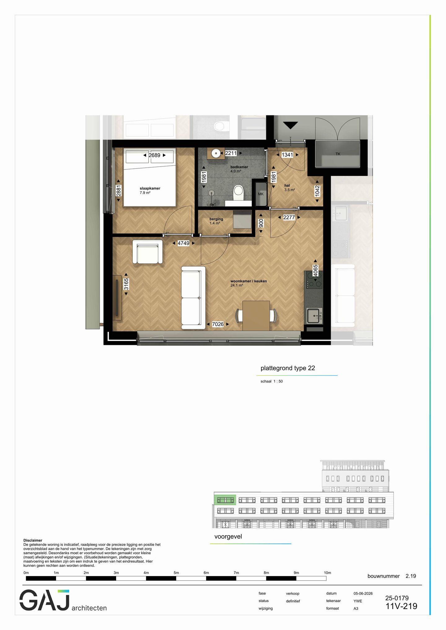 Foto 1 van Twee kamer appartement (Bouwnr. 24)