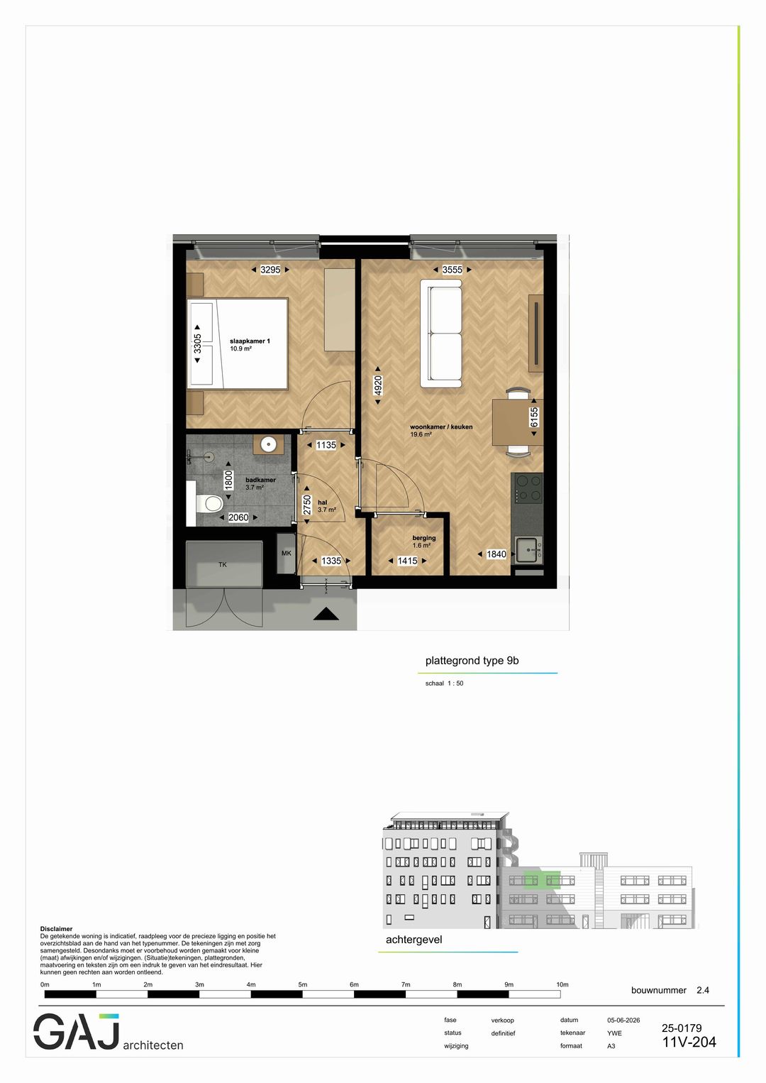 Foto 1 van Twee kamer appartement (Bouwnr. 39)