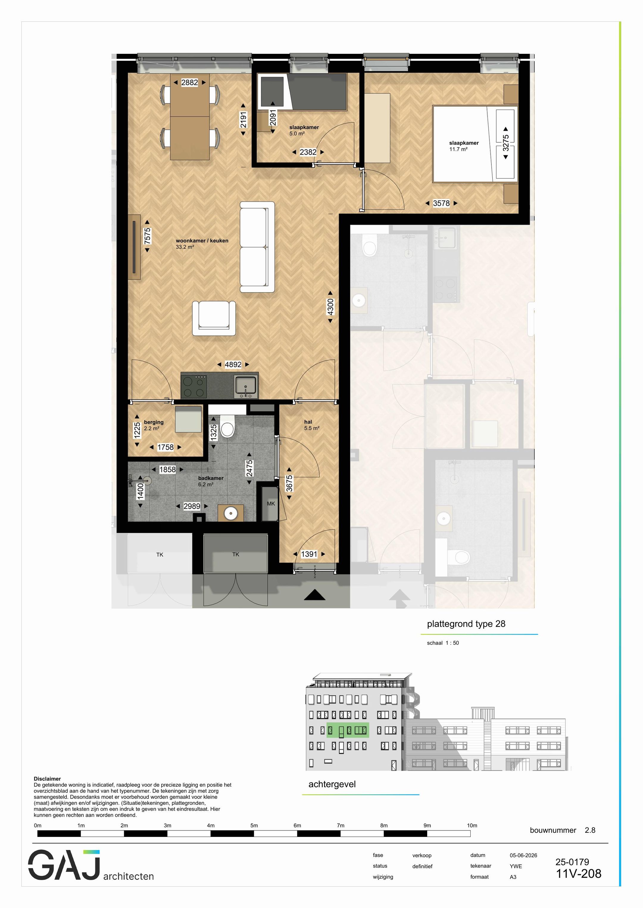 Drie kamer appartement (Bouwnr. 35)  false