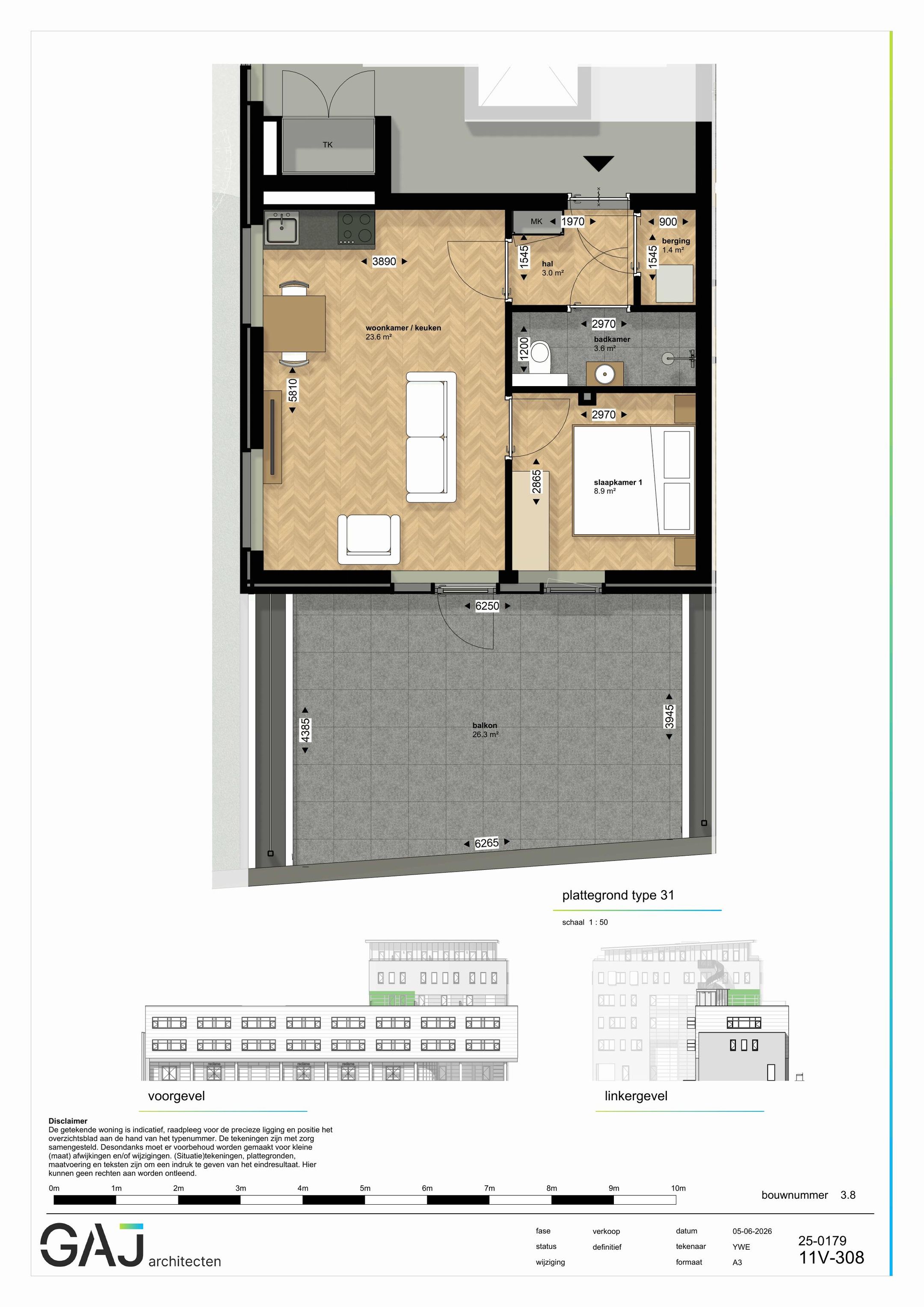 twee kamer appartement (Bouwnr. 42)  false