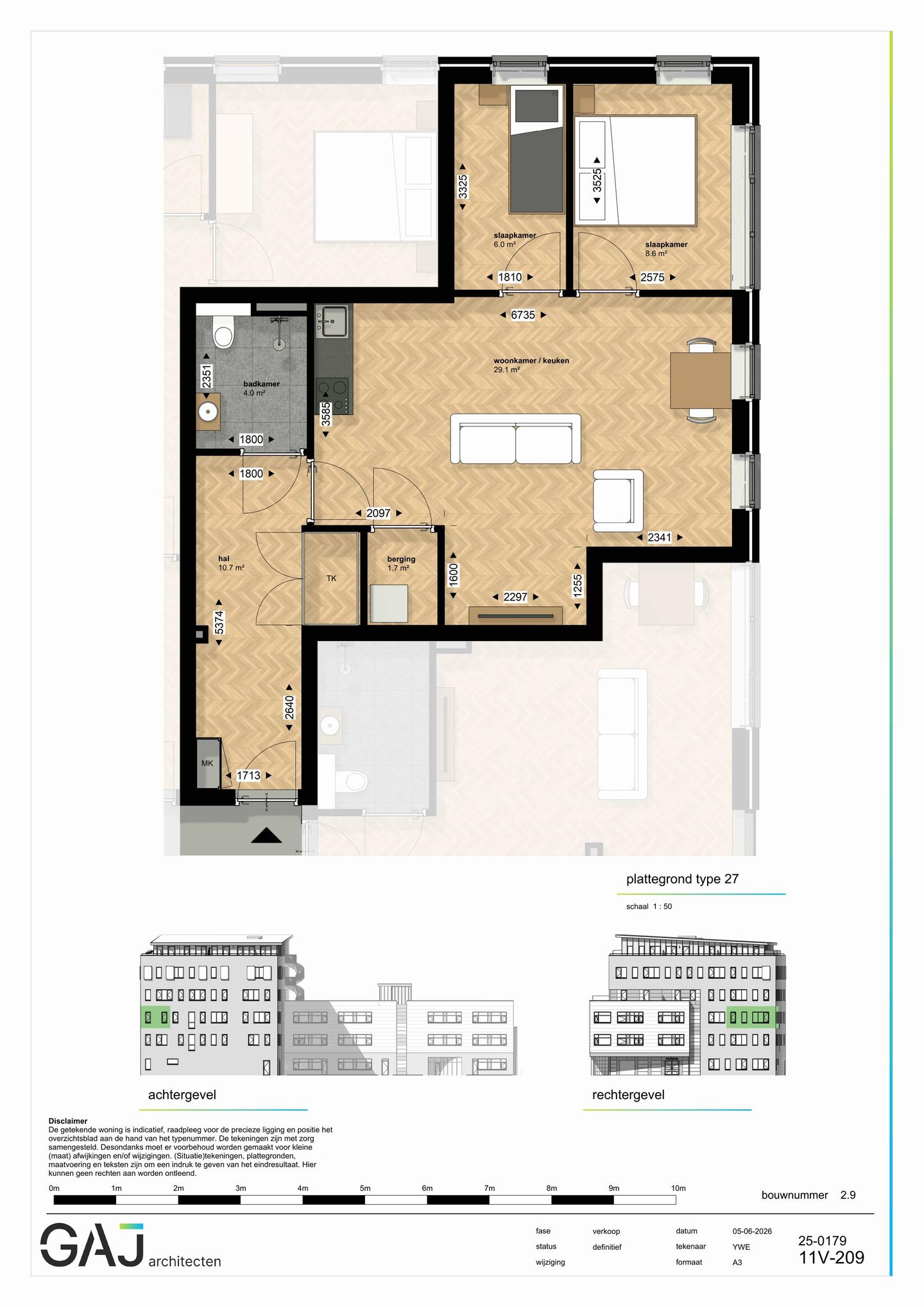 Foto 1 van Drie kamer appartement (Bouwnr. 34)