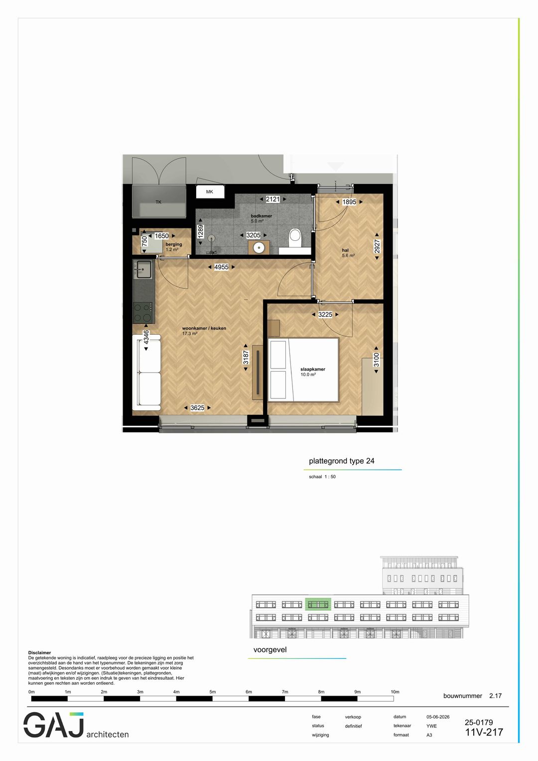Foto 1 van Twee kamer appartement (Bouwnr. 26)