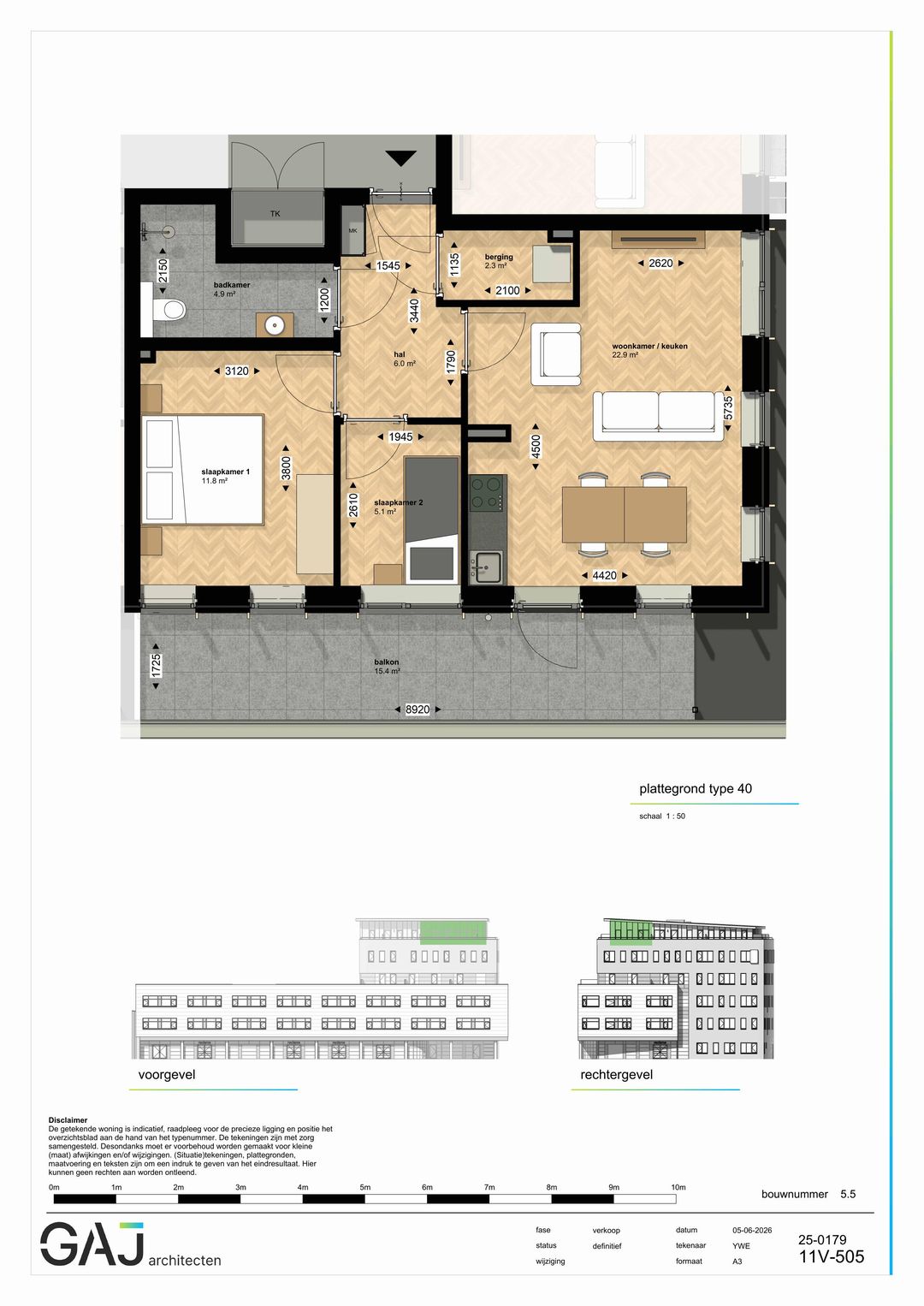 Foto 1 van Drie kamer appartement (Bouwnr. 59)
